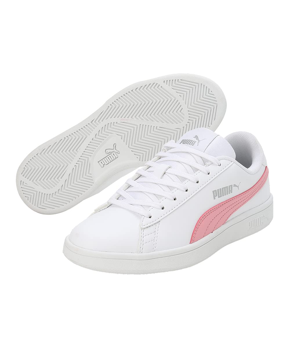 PUMA | Smashic Women's Comfort Casual Sneakers | White-Peony-Matte Silver | 6UK