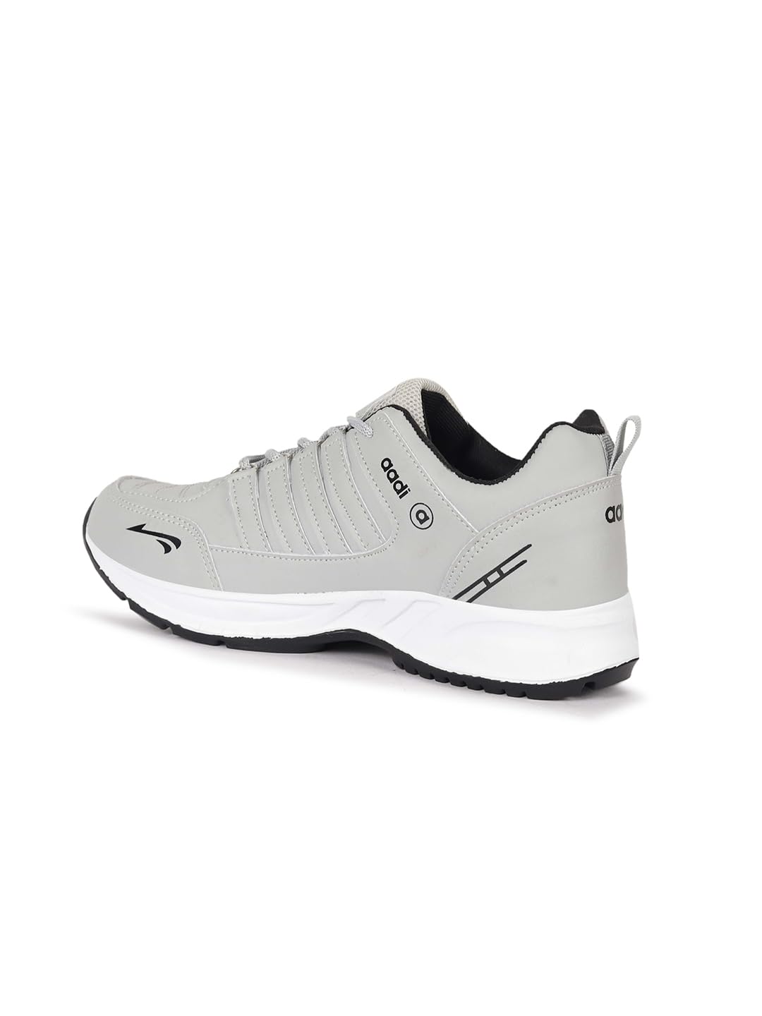 AADI Men's Grey Lightweight Synthetic Leather Running, Walking & Gym Casual Sports Shoes