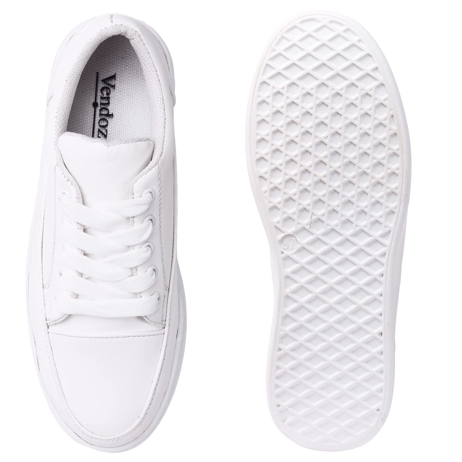Vendoz Women White Stylish Casual Sneakers - 41 EU