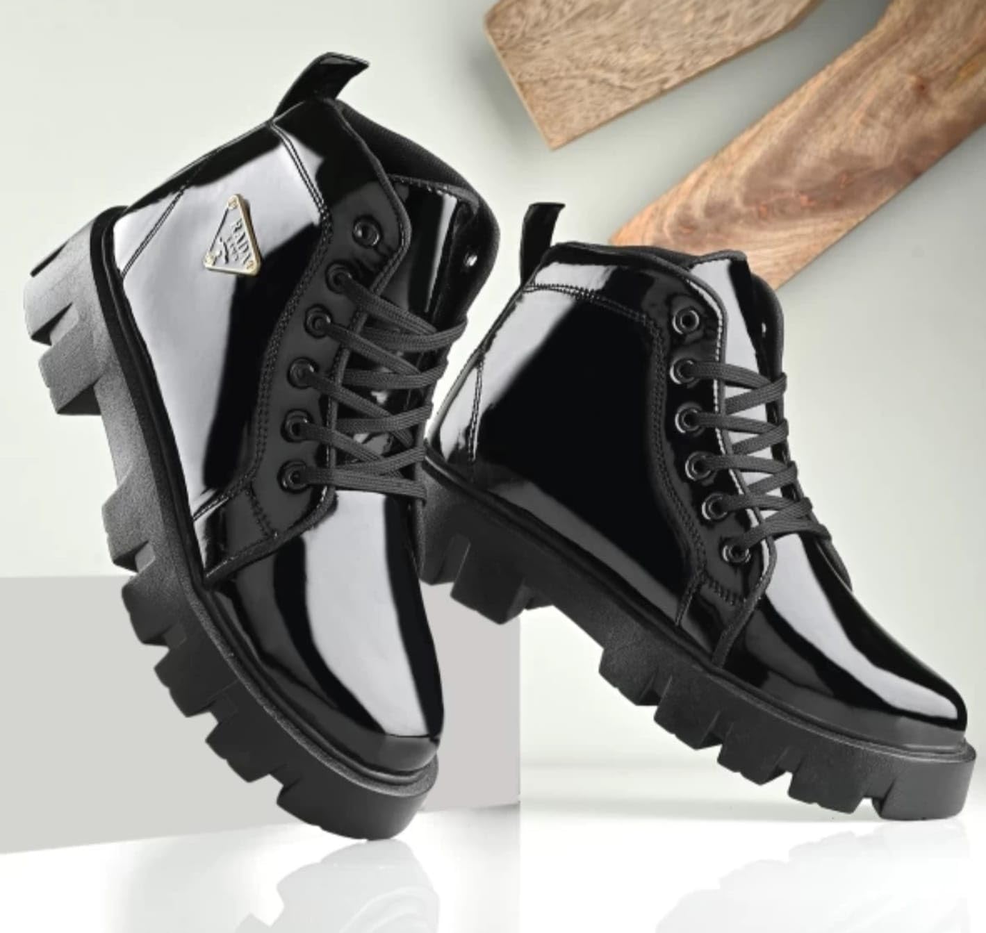 adiso High Ankle Riding Boots for Hiking & Trekking | Mild Waterproof Protection Boots for Men | Black | Size-6