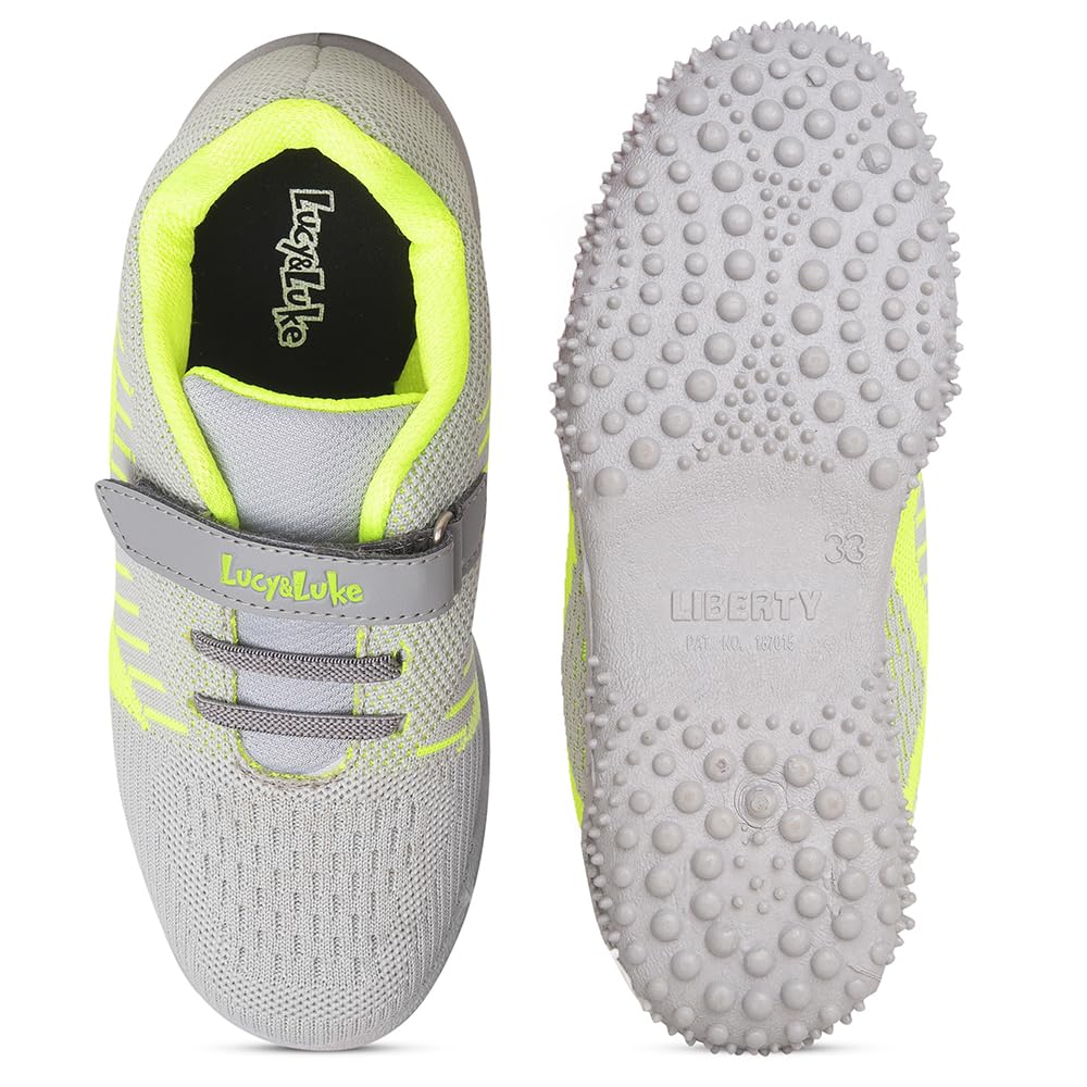 Liberty Lucy & Luke 8005YARD4ECasual Non Lacing Shoes for Kids - PVC Sole | Leather Outsole | Memory Insole | Lightweight & Comfortable | Modern Design | Shock-Absorption (Light Grey - 30 EU)
