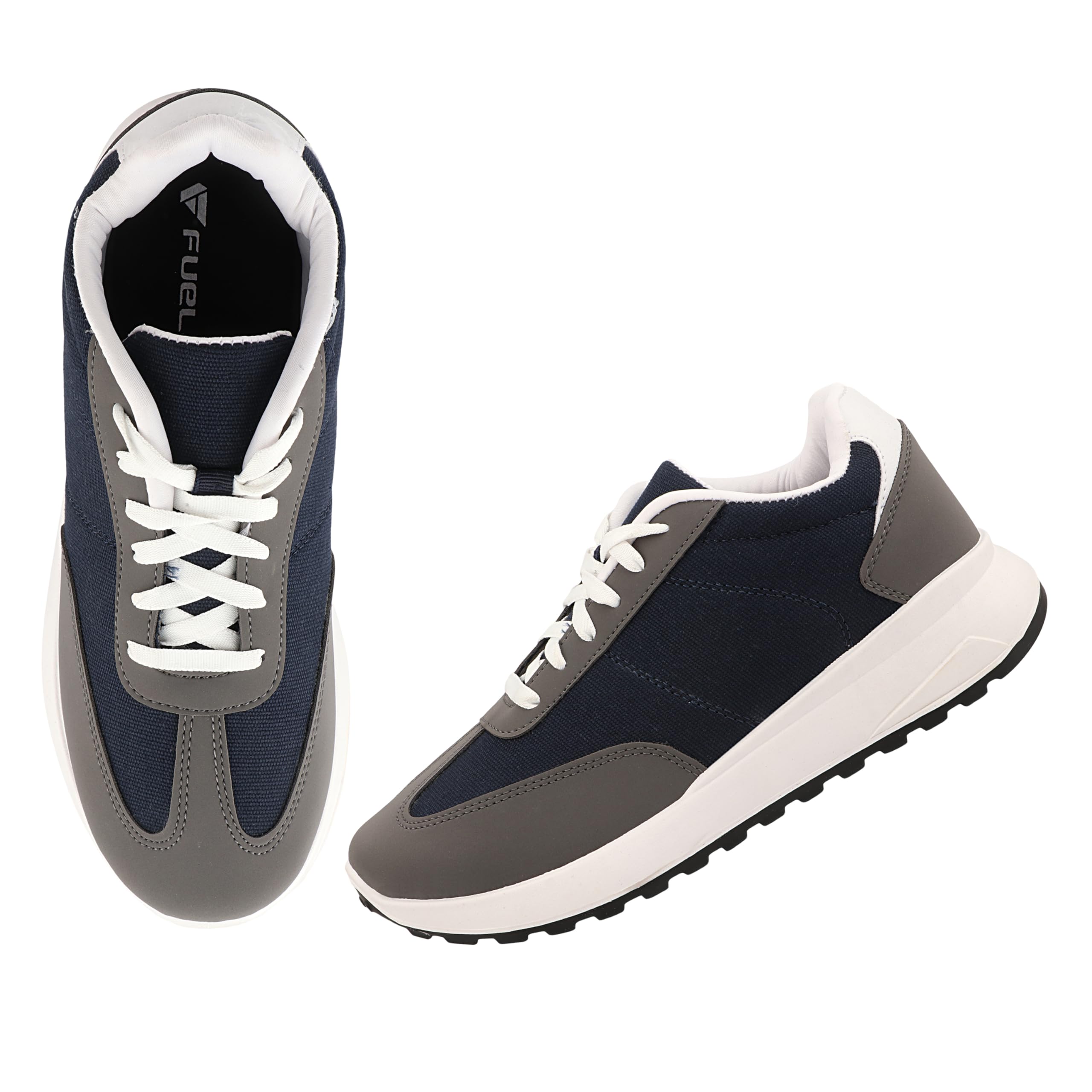 FUEL Neostep-03 Flexible & Lightweight Shock-Absorbing and Comfort Durable Sole Sports Shoes for Men's (Navy-7UK)