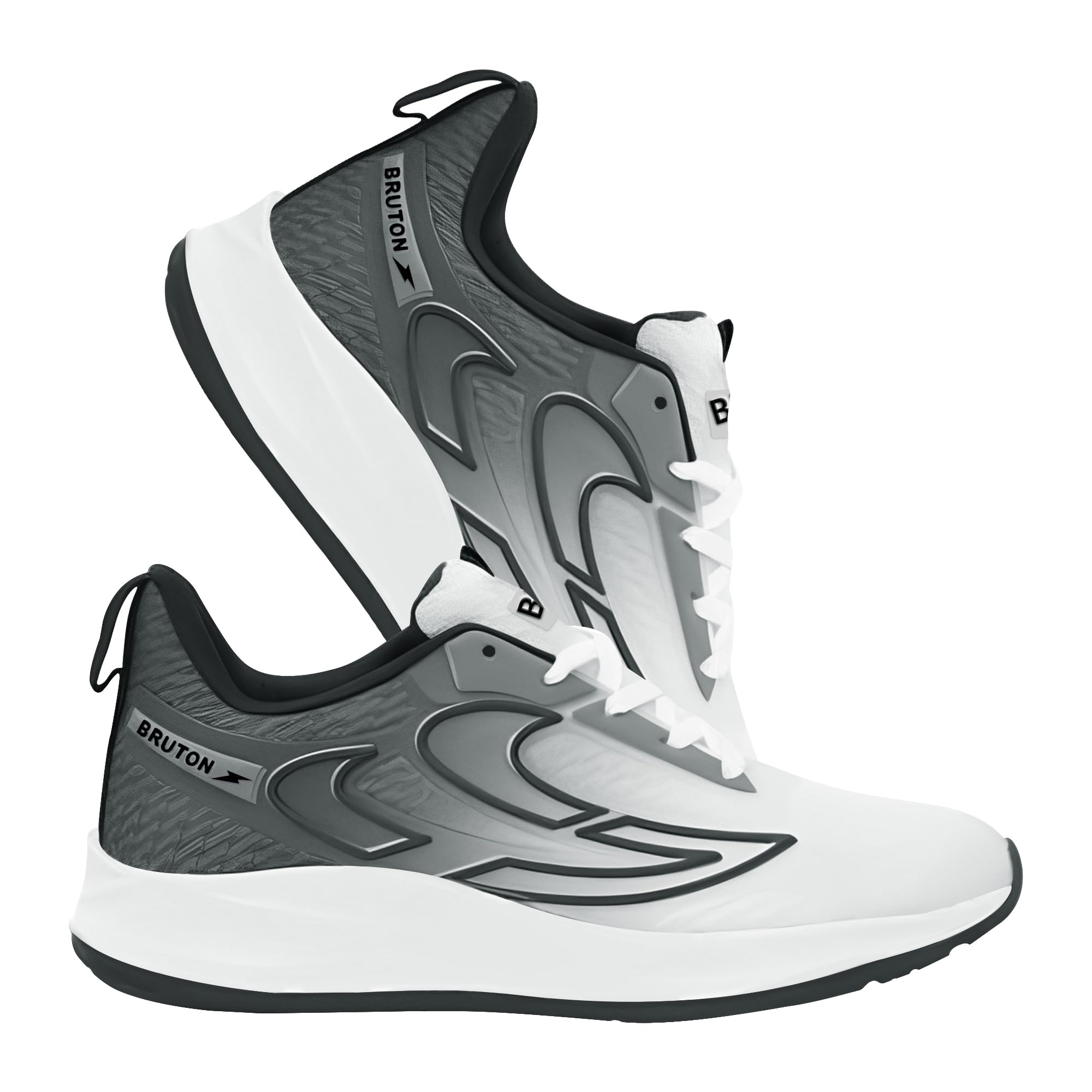 BRUTON EVA Lite Sport Shoes Running Shoes for Men- White, UK Size 9