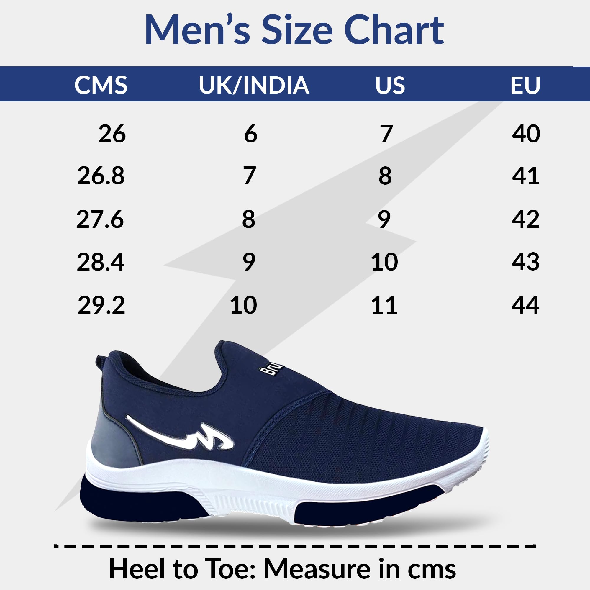 BRUTON Trendy Gym Shoes | Sports Shoes | Running Shoes for Men- Blue, Size : 8