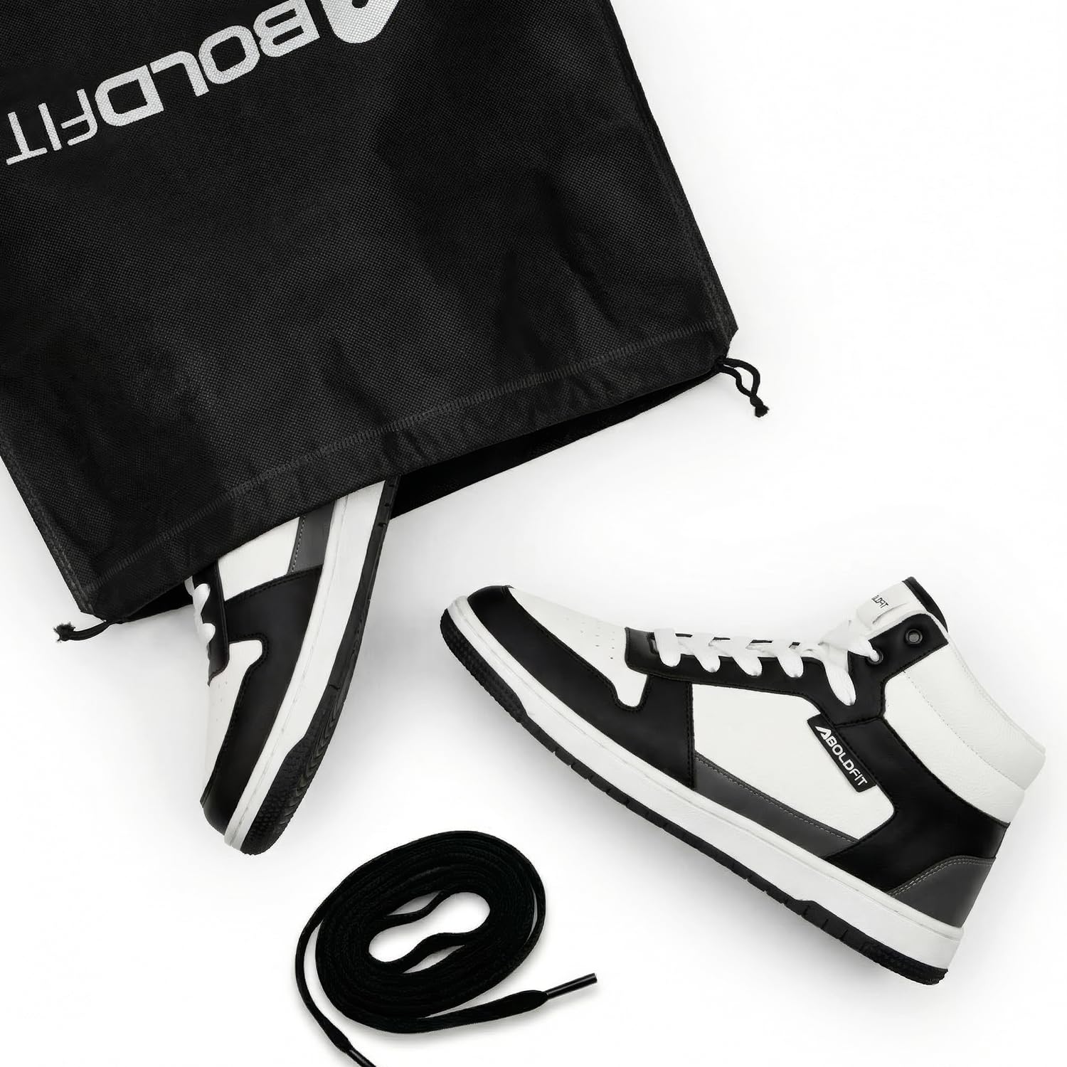 Boldfit Sneakers for Man Lightweight Shoes for Men Comfortable Sneakers for Men Casual Shoes Mens Soft Cushion Insole Lace Up Casual Boys Shoe Sneaker ZeonX, Black, UK 08