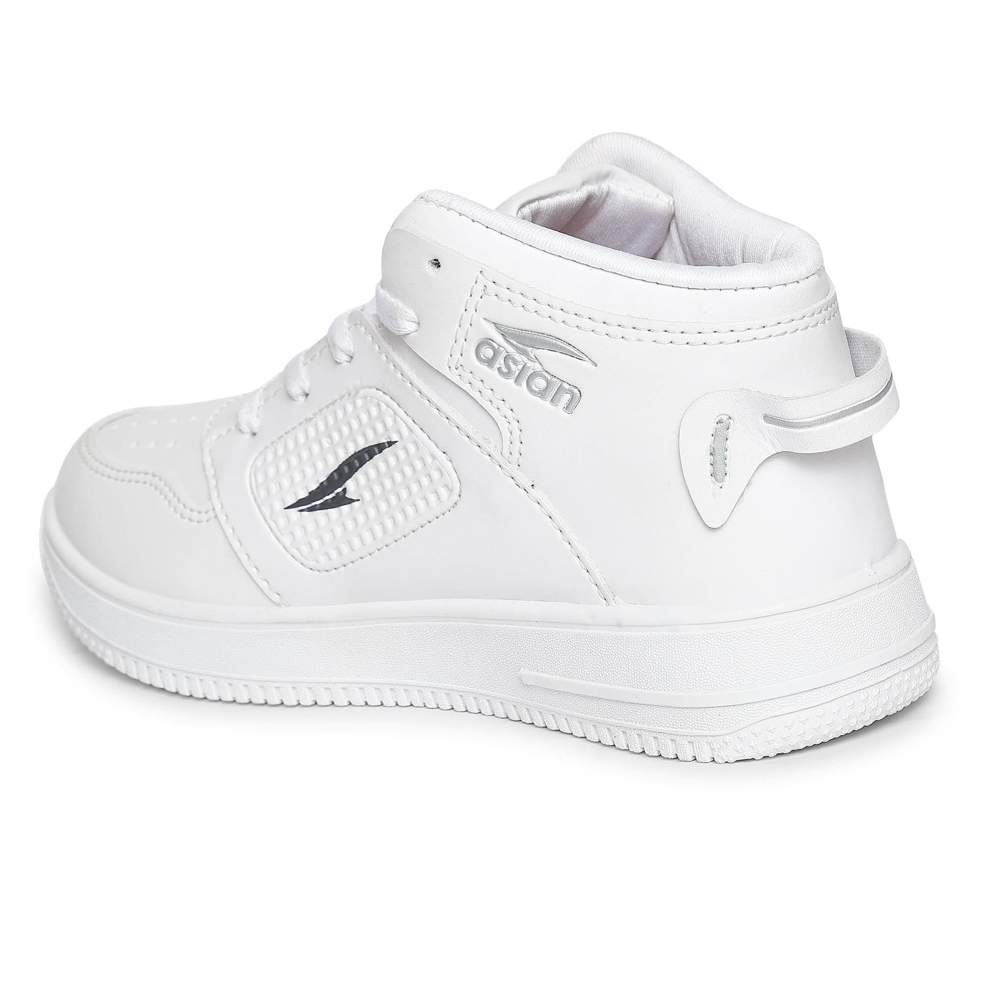 ASIAN Boy's Thunder-13 Casual White Sneaker High-Neck with Lightweight Synthetic Upper Lace-Up Shoes for Kid's & Boy's,UK 2