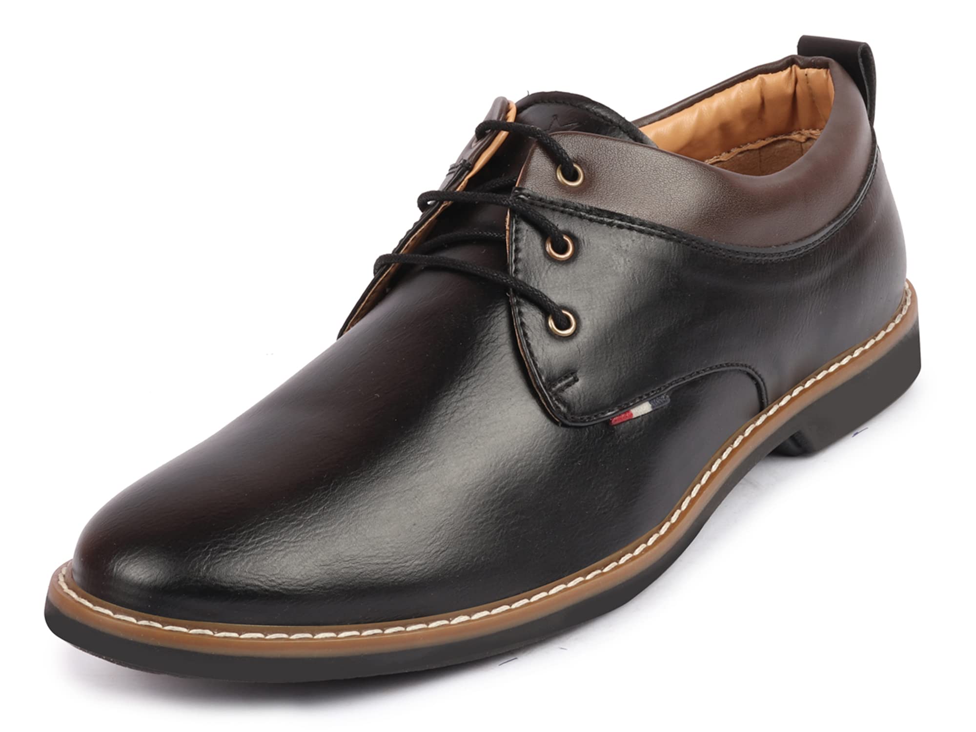 FAUSTO Men's Formal Lace Up Oxford Shoes for Office|Meetings|Daily|Comfort|Fashion|Stylish|Parties|Outdoor|Occasions|Lightweight with TPR Welted Sole (Black, Numeric_7)