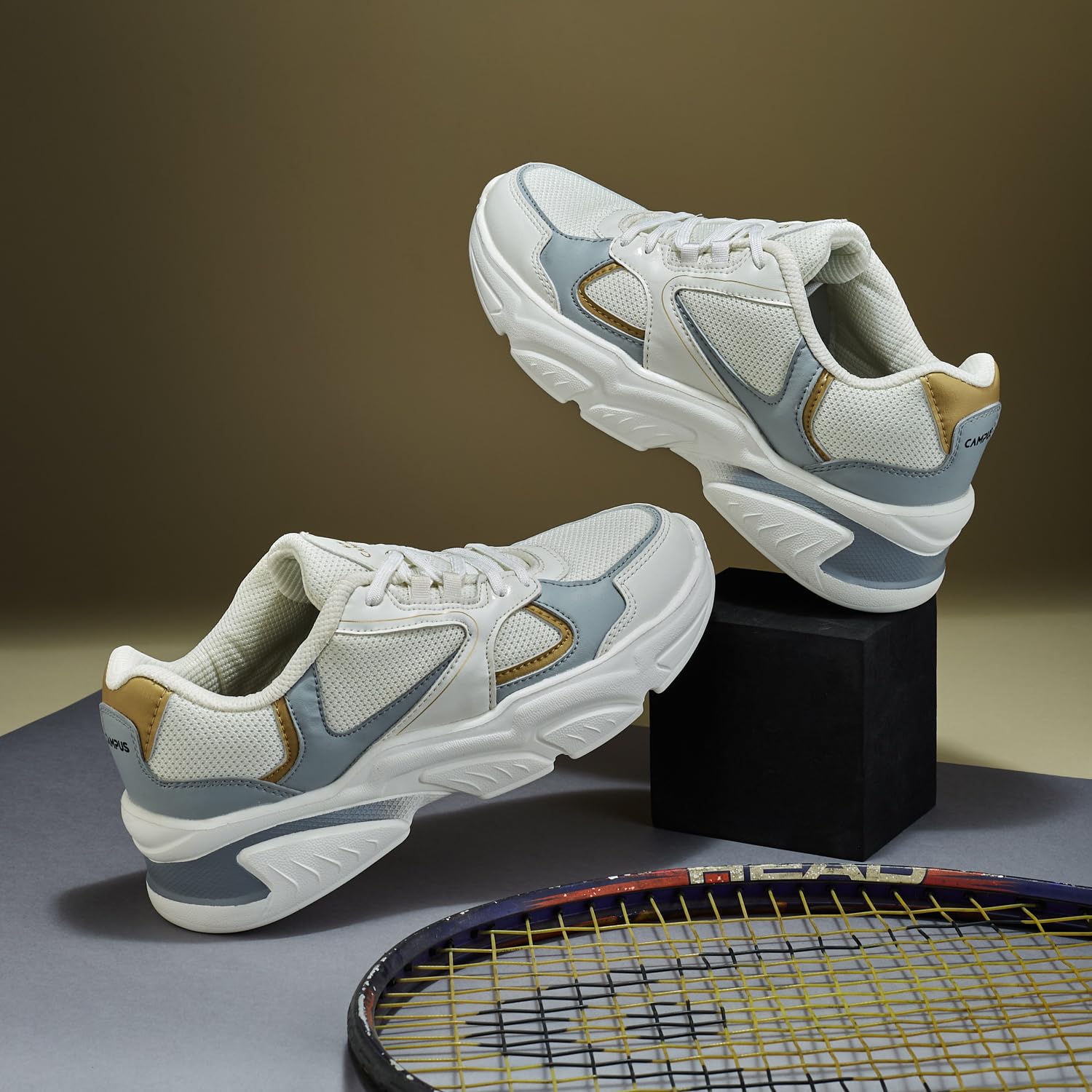 Campus Women's Yasmin Sneakers Off.WHT/L.Gry - 7UK/India