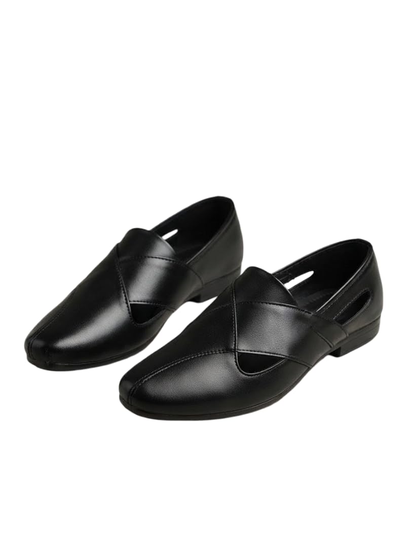 Men's Formal Slip-On Loafers | Premium Synthetic Leather Office Dress Shoes | Comfortable Lightweight Business Shoes for Office, Party, Wedding 10UK