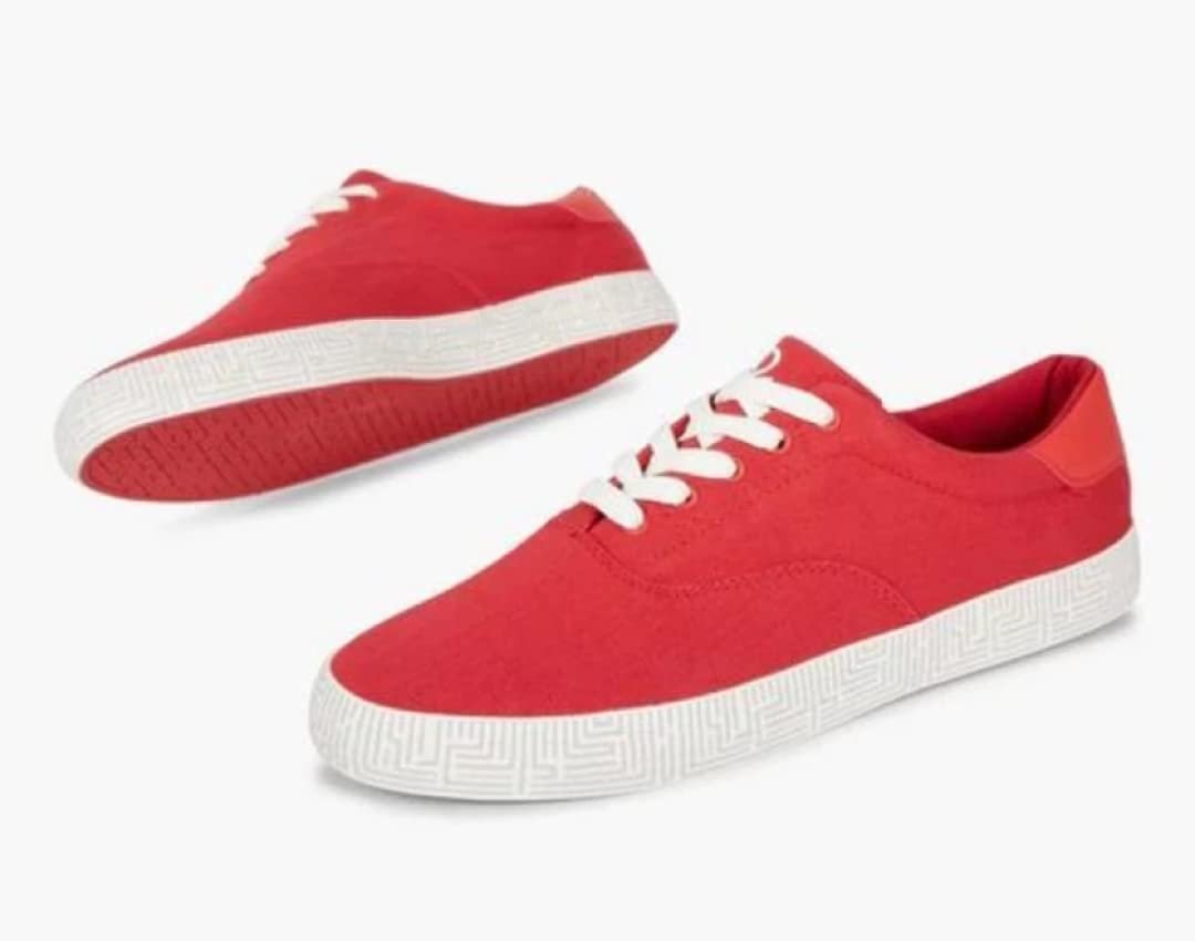 Modern Sneakers for Men- Comfortable and Sustainable Lace Up Fashionable Shoes for Boys- Running, Walking, Dancing, Gym Outdoors Red Color Shoes for Men- (Size:7)- Street Studio
