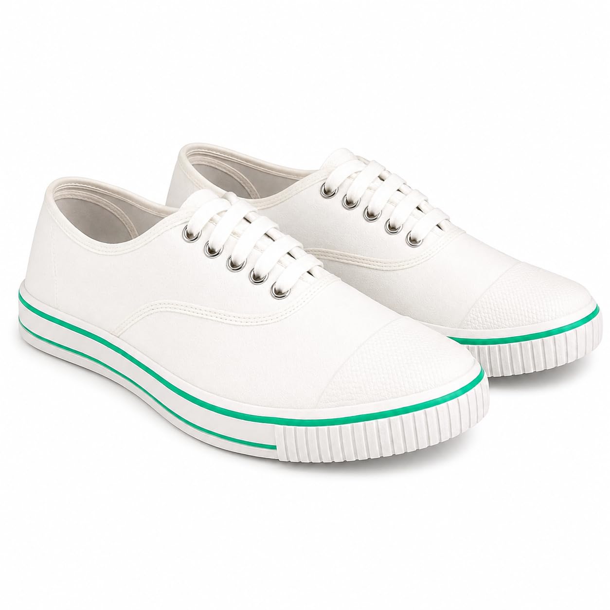 Lightweight Casual White Sneaker Shoes for Men & Boys School Uniform White Canvas Lace Up Walking Shoes Size UK 8C (Age 3-3.5 Years)