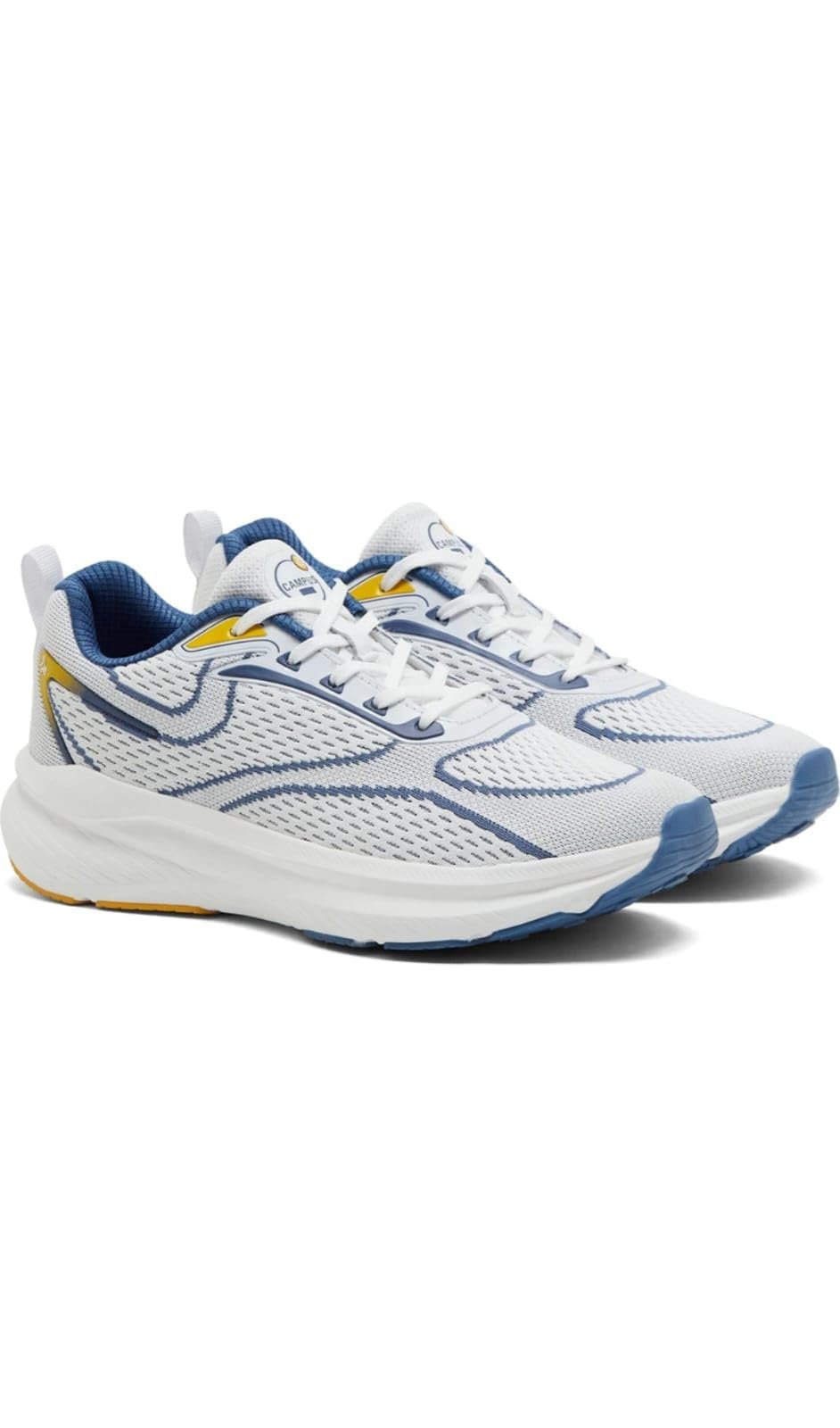 Campus Men's Running Shoes White Blue Mesh Sneakers