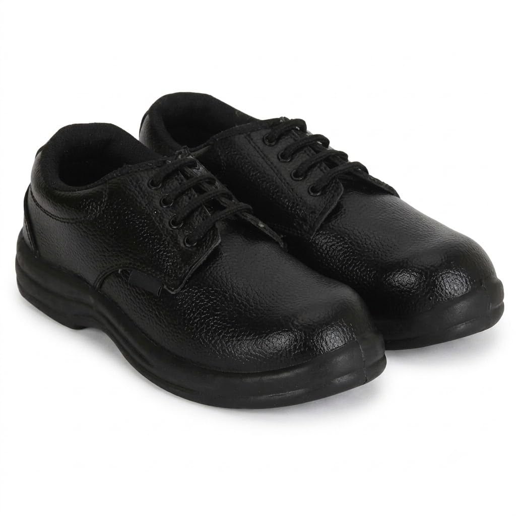 Labor Safety Shoes Black Full-Grain Leather Lace-Up (Only for Labor)