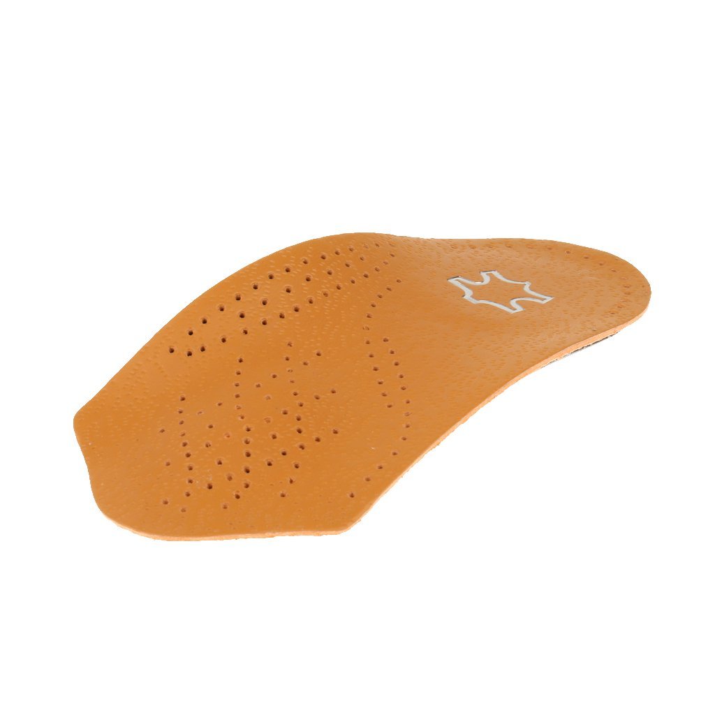 Men's Women's Leather 3/4 Arch Support Insoles Flat Foot Valgus Corrector Shoe Insert Cushion - Full Size - M