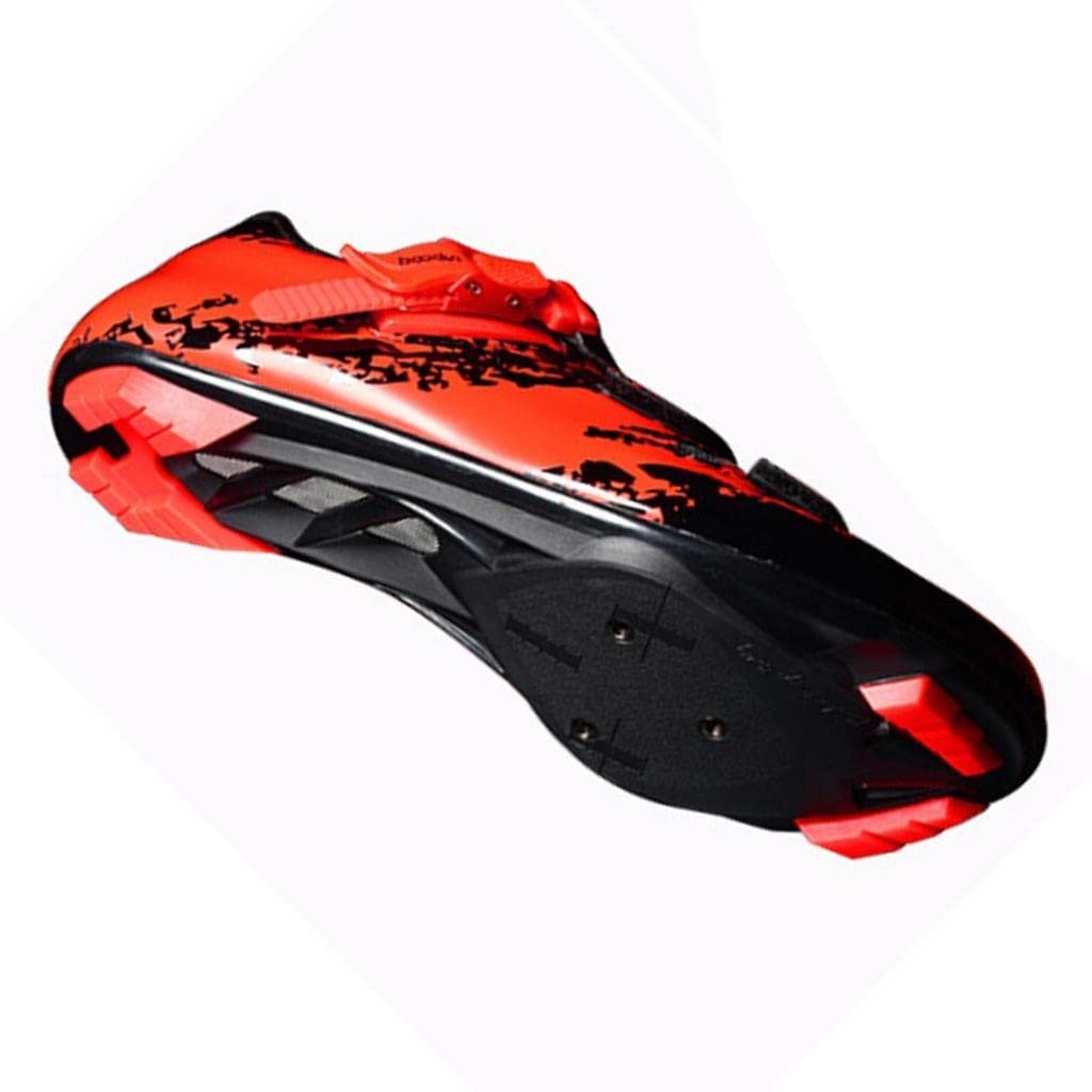 MILAAN Men Road Cycling Shoes Bike Bicycle Biking Shoe Sneaker Wide Feet Orange 40 (54040975FEZ)