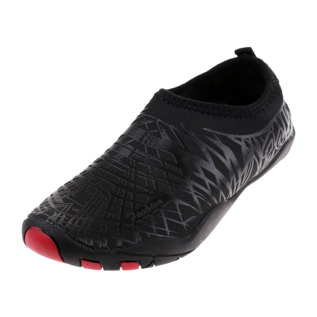 MILAAN Water Shoes Aqua Socks Yoga Exercise Pool Beach Swim Slip On Black 43-44 (66004520MLN)