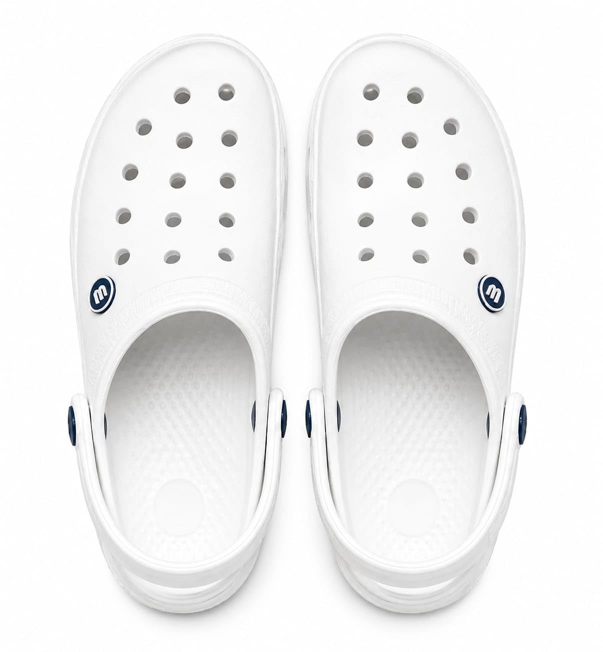 Lightweight EVA Clogs for Men – Breathable Slip-On Shoes with Adjustable Back Strap-Casual wear White