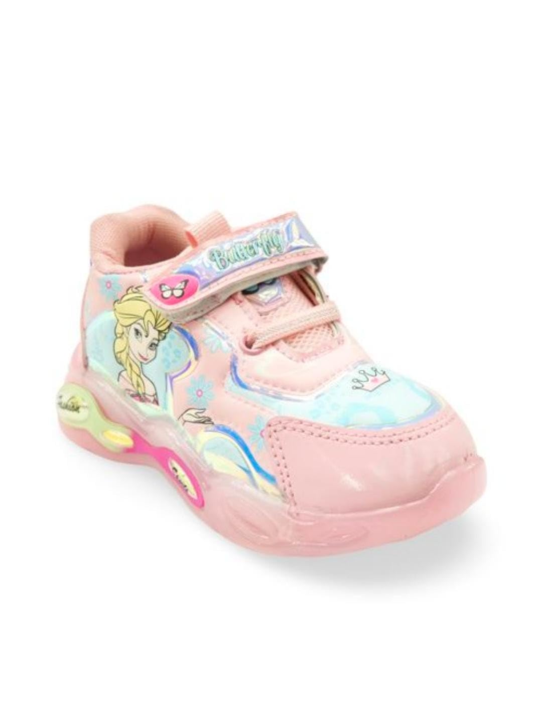 B.T.C Shoppe Girls' LED Light-Up Casual Shoes with 3D Cartoon Print | Shoes for Kids Girls (Pink, 12-18 Months)