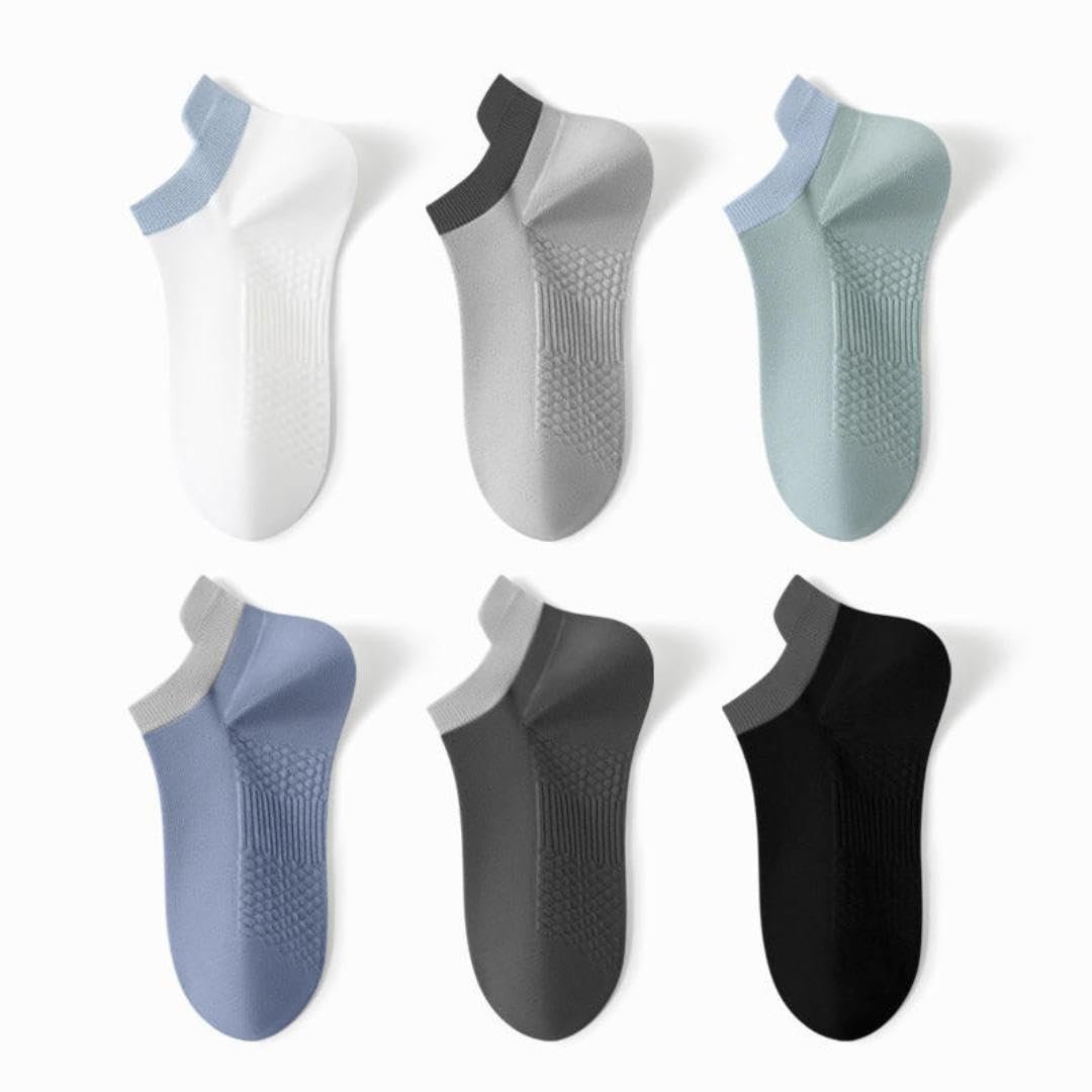 Pure Cotton Ankle Socks for Men | Ultra-Soft Breathable Comfort Fit | Stylish Wear - Anti-Sweat Socks (6)