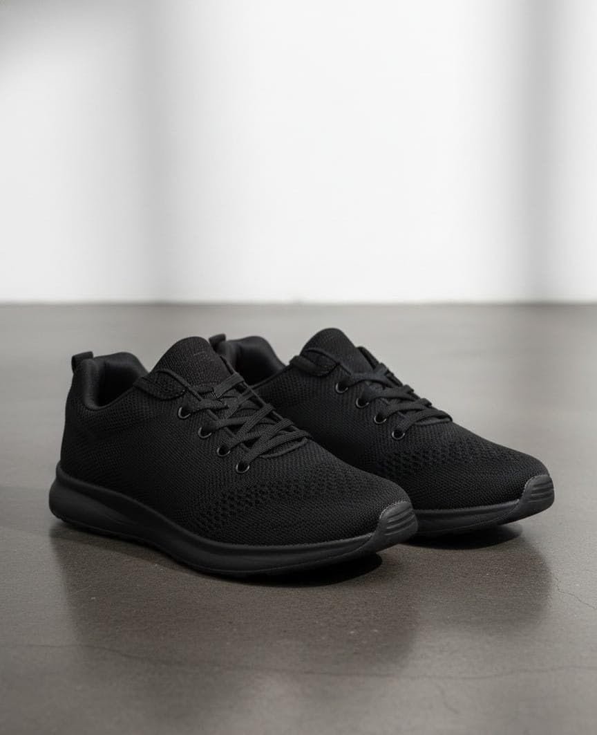Men's Lightweight Running Shoes | Breathable Mesh Walking Sneakers | Comfortable Lace-Up Sports Shoes | (Black and Grey) (Black, UK Footwear Size System, Adult, Men, Numeric, Narrow, 7)