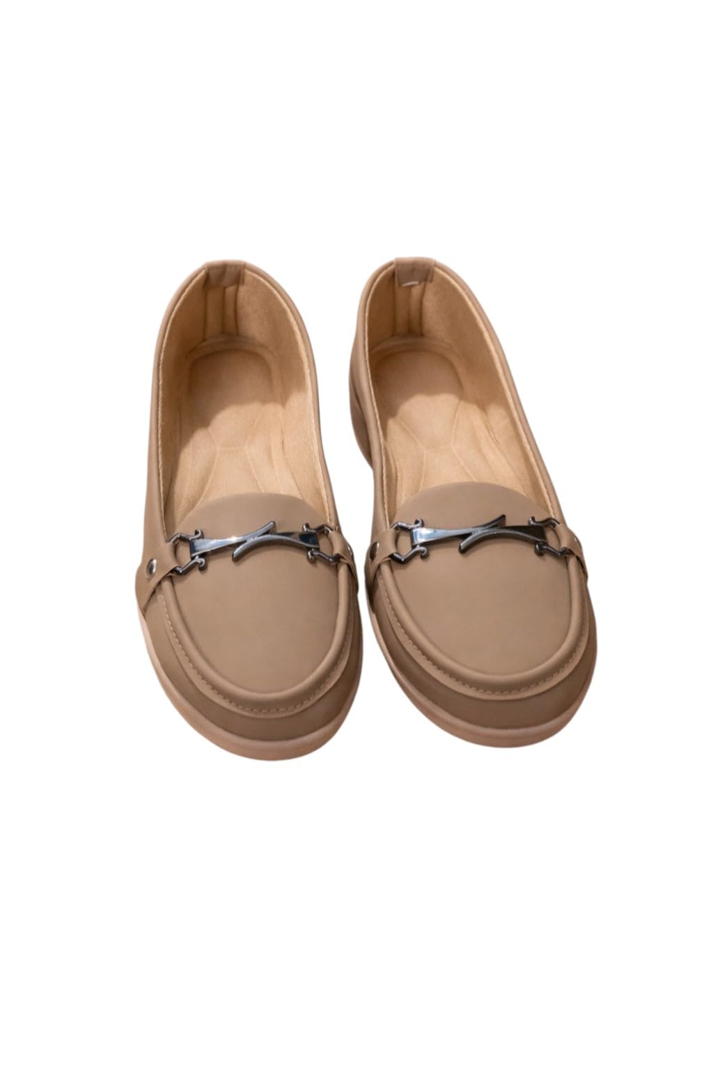 Women's Loafer Shoes with Chain Detail, Slip-On Casual Comfort Flats with Wedge Sole - Image 2
