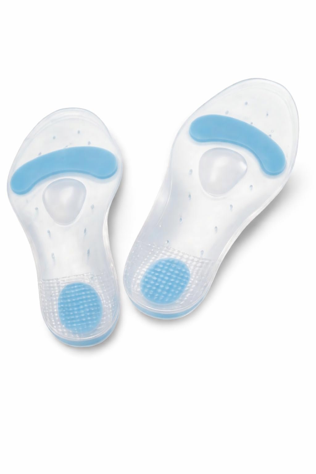 Transparent Gel Insoles for Men & Women | Ergonomic Arch Support | Deep Heel Cup & Metatarsal Pad | Shock Absorbing Cushion Inserts for All-Day Comfort