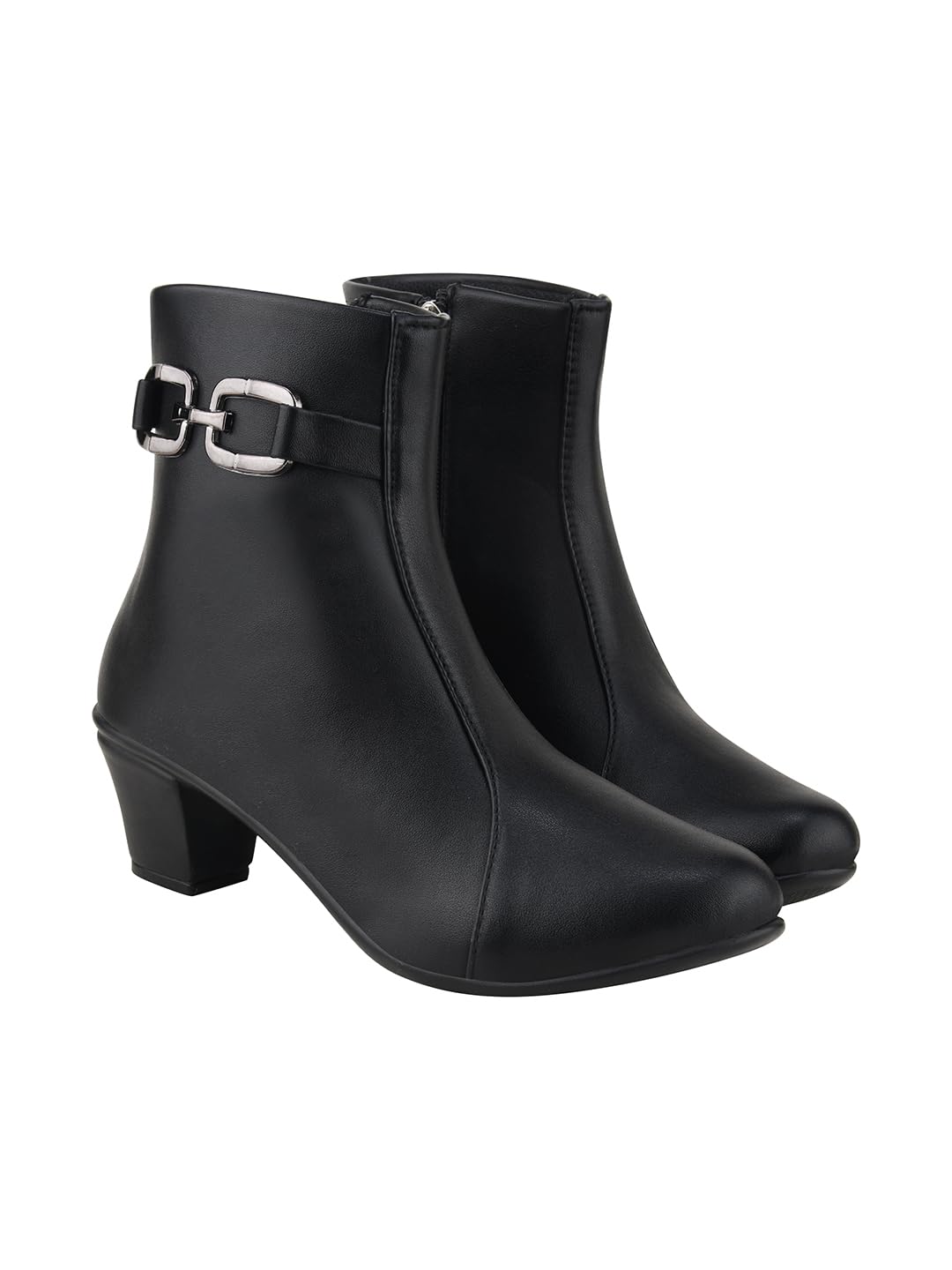 Women’s Ankle Boots | Stylish Side Zip Detail Block Heel Boots | Casual & Party Footwear Comfort Boots EU40