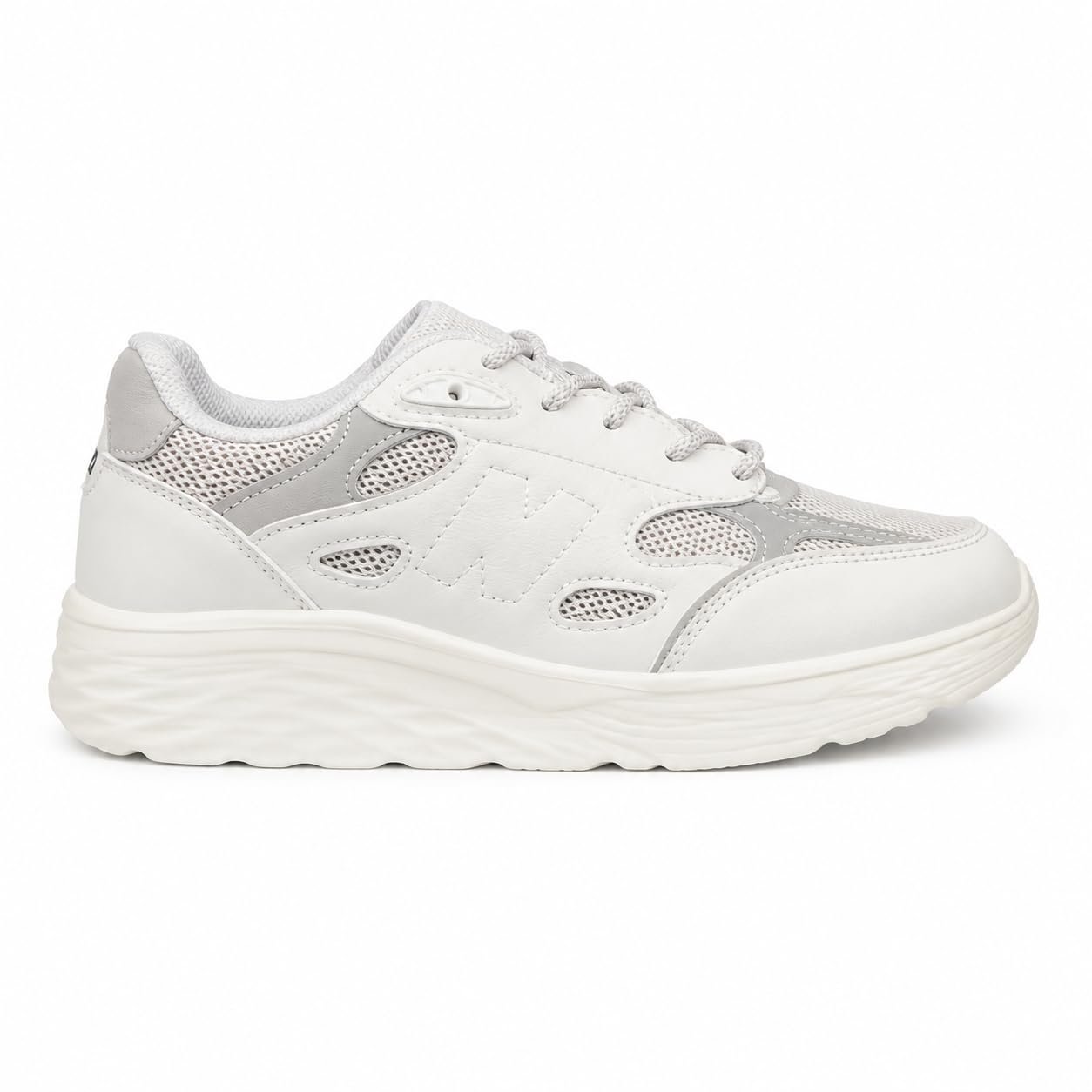 Women's Lightweight Walking Shoes | Breathable Mesh Lace-Up Sneakers | Soft Cushioned Anti-Slip Sole | Casual Sports Running Gym Travel Shoes Size, 41 White