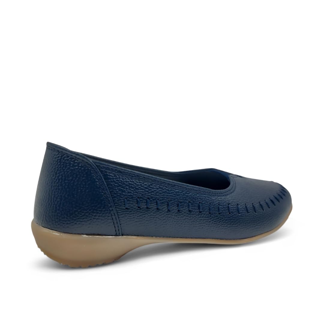 WESTOES Flat Belly Especially for Ladies | Doctor Paded Cushion Insole | Comfortable Flat Sole with Stylish Look | Western Dress Go to Shoes (WB05) (Navy, UK Footwear Size System, Adult, Women, Numeric, Medium, 5) - Image 4