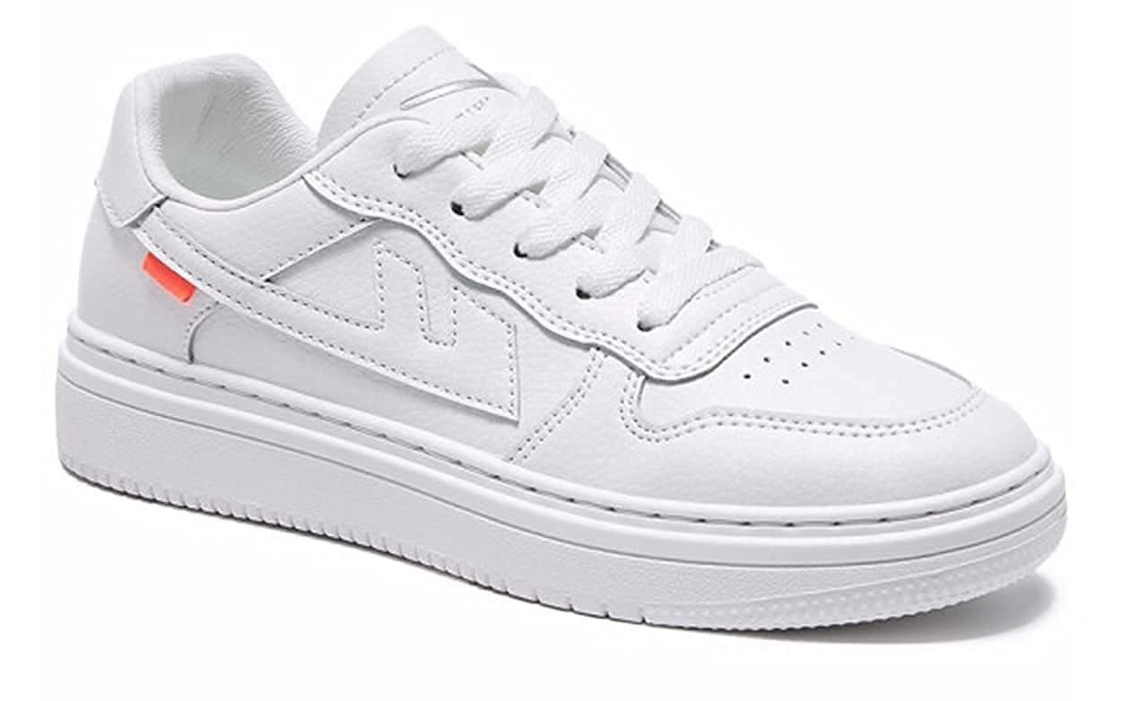 Generic Trendy Casual Lace Up Sneaker, Men's Casual Sports Running Walking Gym Shoes, White, Size 6 UK