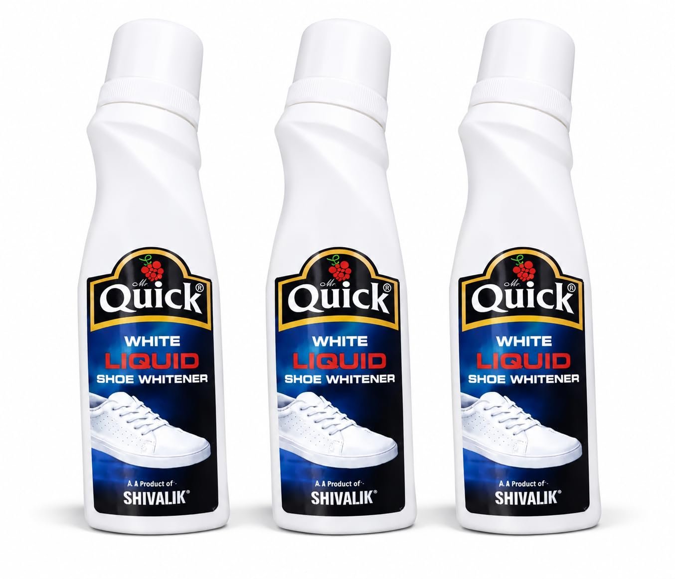 Mr.Quick Liquid Shoe Whitener 75ml (Pack of 3) | Instant White Shoe Polish with Sponge Applicator | For Sneakers, Canvas, Leather, Fabric & Synthetic Footwear | Quick & Easy Use