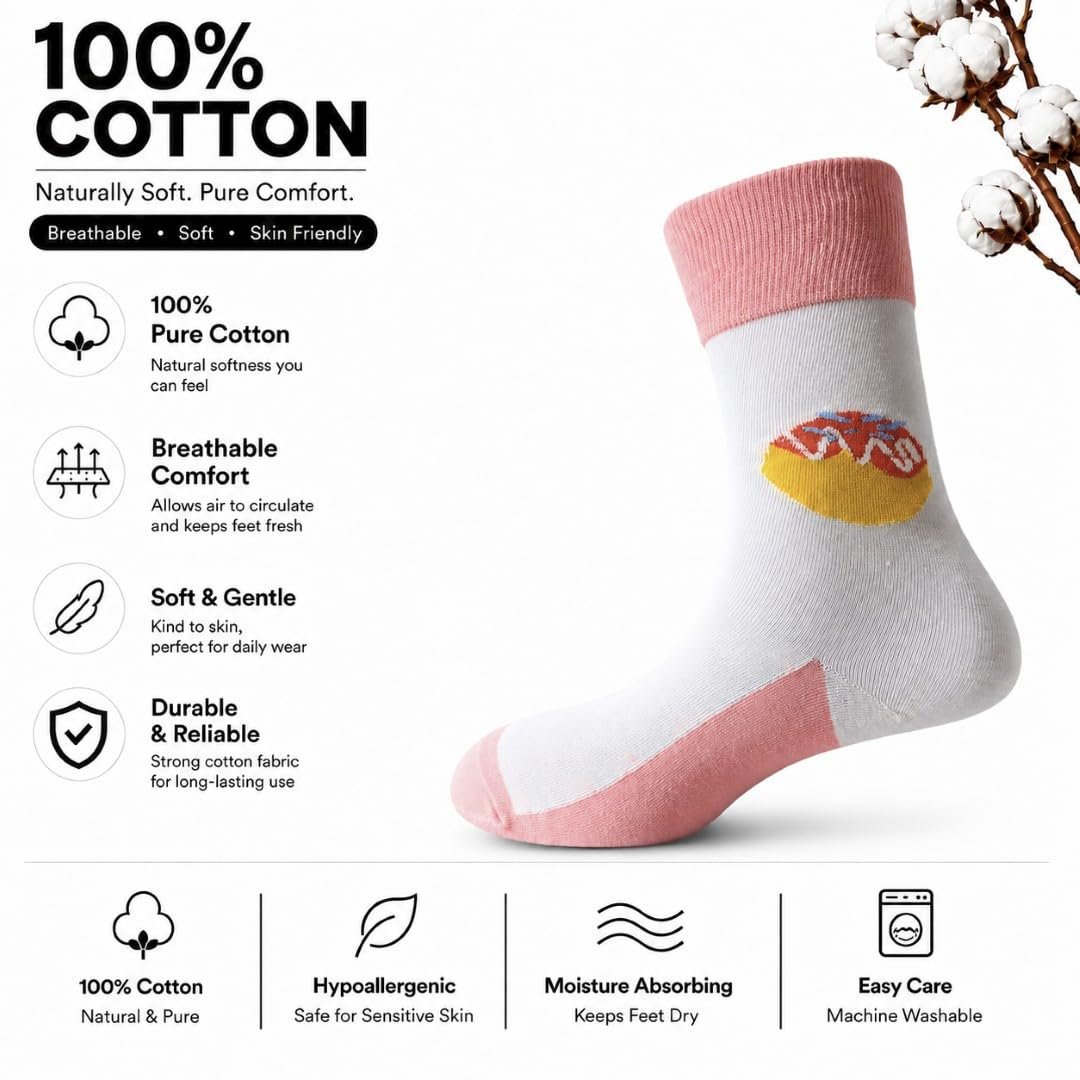 Sole-D Pairs Unisex Crew Socks, Pack of 5, Multicolour, Funky Prints - Image 3