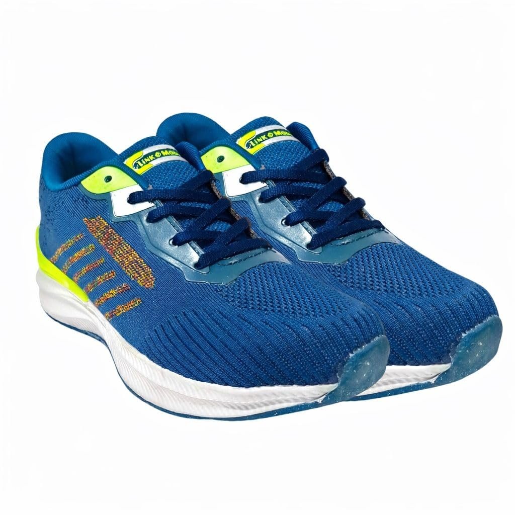 LinkOMoon Men's Lightweight Running Shoes, Breathable Mesh Sports Sneakers with Cushioned Sole, Lace-Up Comfort Shoes for Gym, Walking and Running