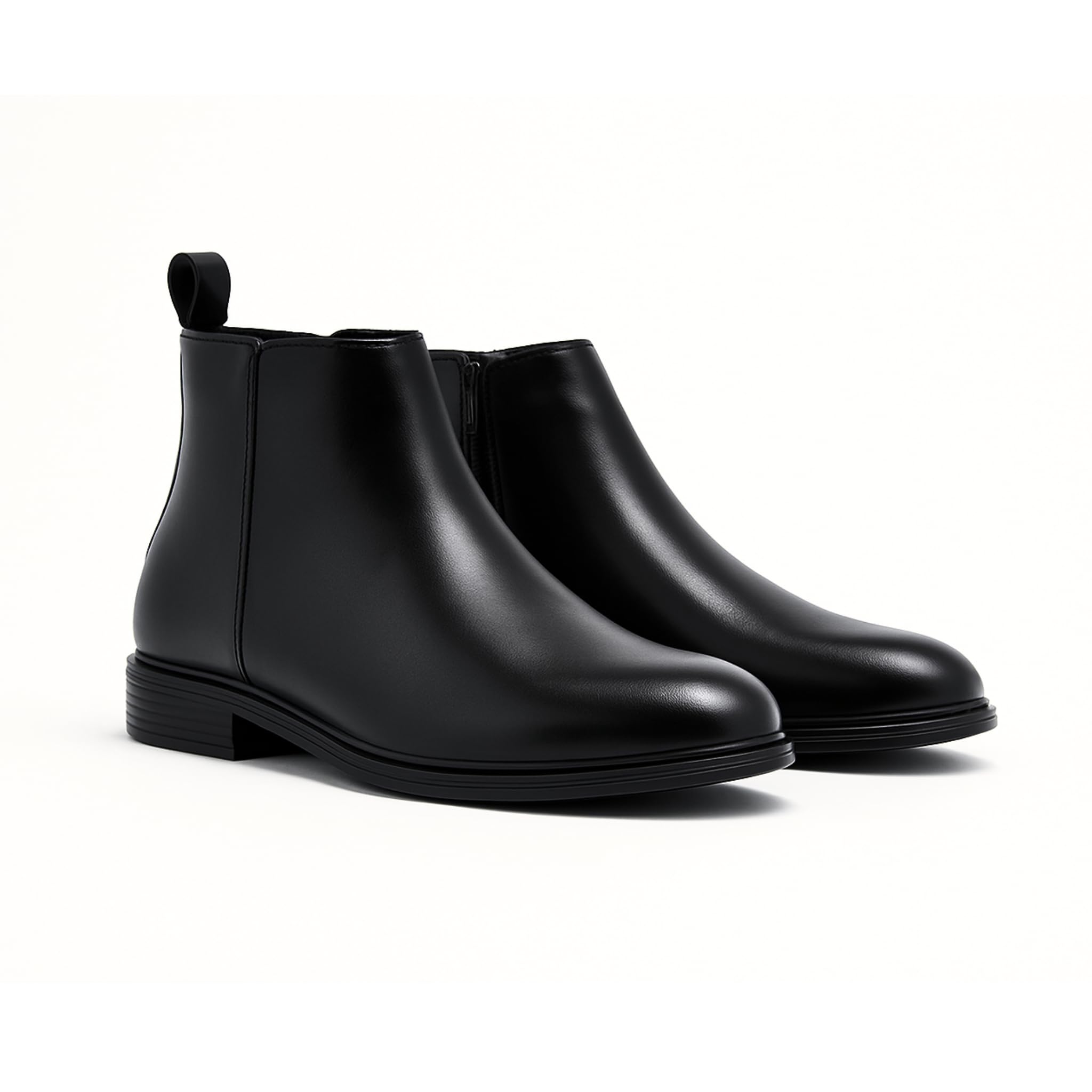 Men's Styles Synthetic Leather Chelsea Boots, Classic Zip-Up Ankle Shoes, Formal & Casual for All-Day Comfort (Black, UK Footwear Size System, Adult, Men, Numeric, Medium, 8) - Image 6