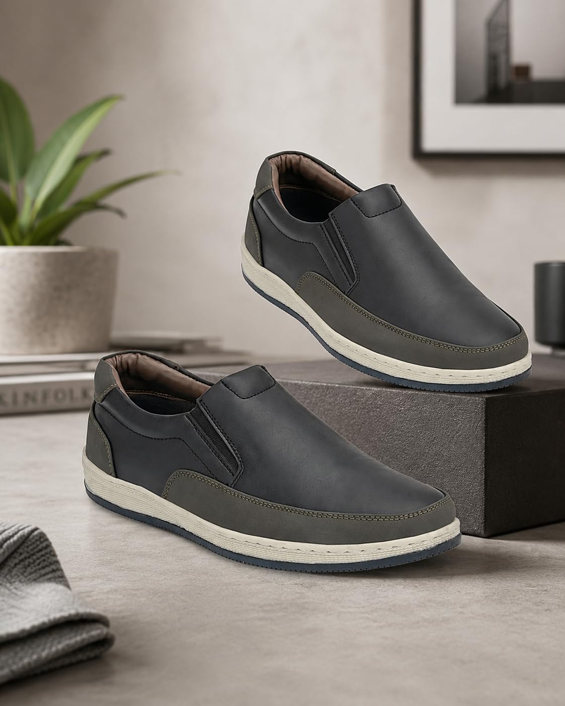 Mens Casual Shoes 3392-04_Black_8 - Image 4