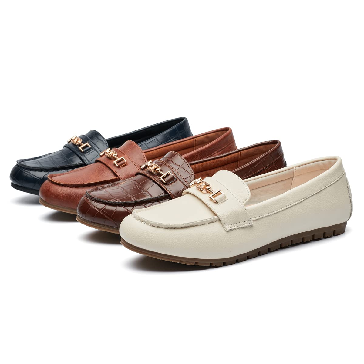 Women's Loafer Shoes Leisure Slip On Work Shoes Comfort Walking Flats, Chocolate, 9.5 - Image 9