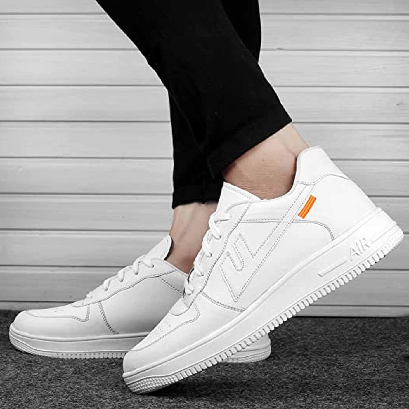 Trendy Casual Lace Up Sneaker, Men Casual Shoes for MenSports Shoes for MenRunning Shoes for MenSports ShoesWalking Shoes for MenGym Shoes for Men & Boys(186) E White - Image 3