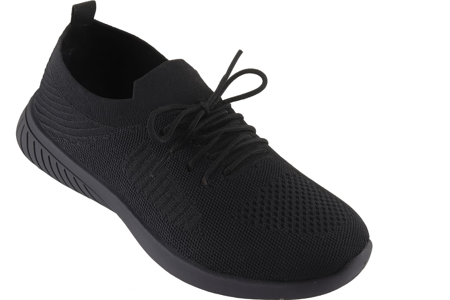 Poddar Walking & Running Shoes for Women | Soft Memory Foam Cushioned Slip Resistant Women Sneakers for Daily Use | Lightweight & Stylish Black Shoes for Walking, Running & Gym (Black)