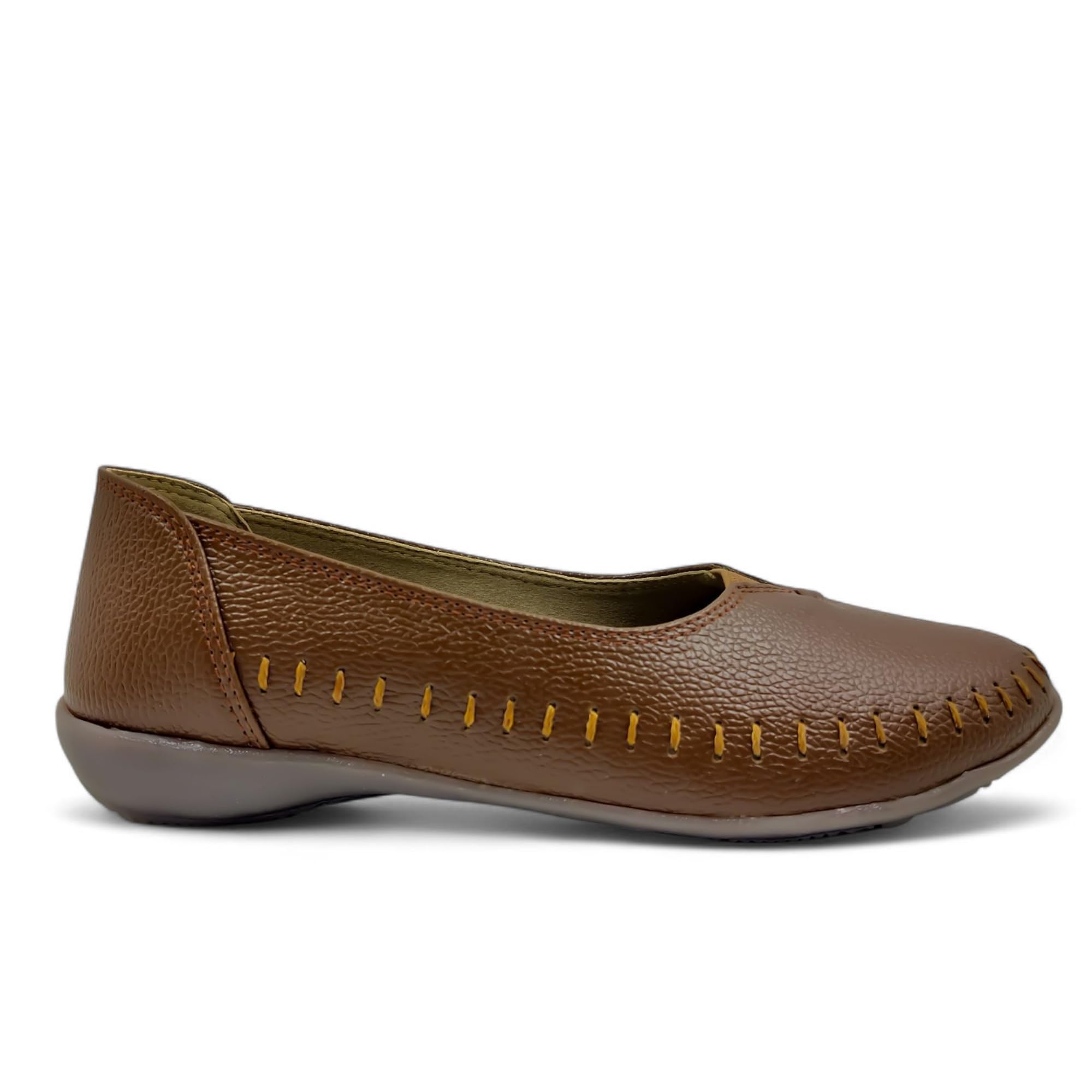 WESTOES Beige Belly Especially for Ladies | Comfortable Platform Heel with Stylish Look | Western Dress Go to Shoes (WB05) (Brown, UK Footwear Size System, Adult, Women, Numeric, Medium, 8) - Image 3