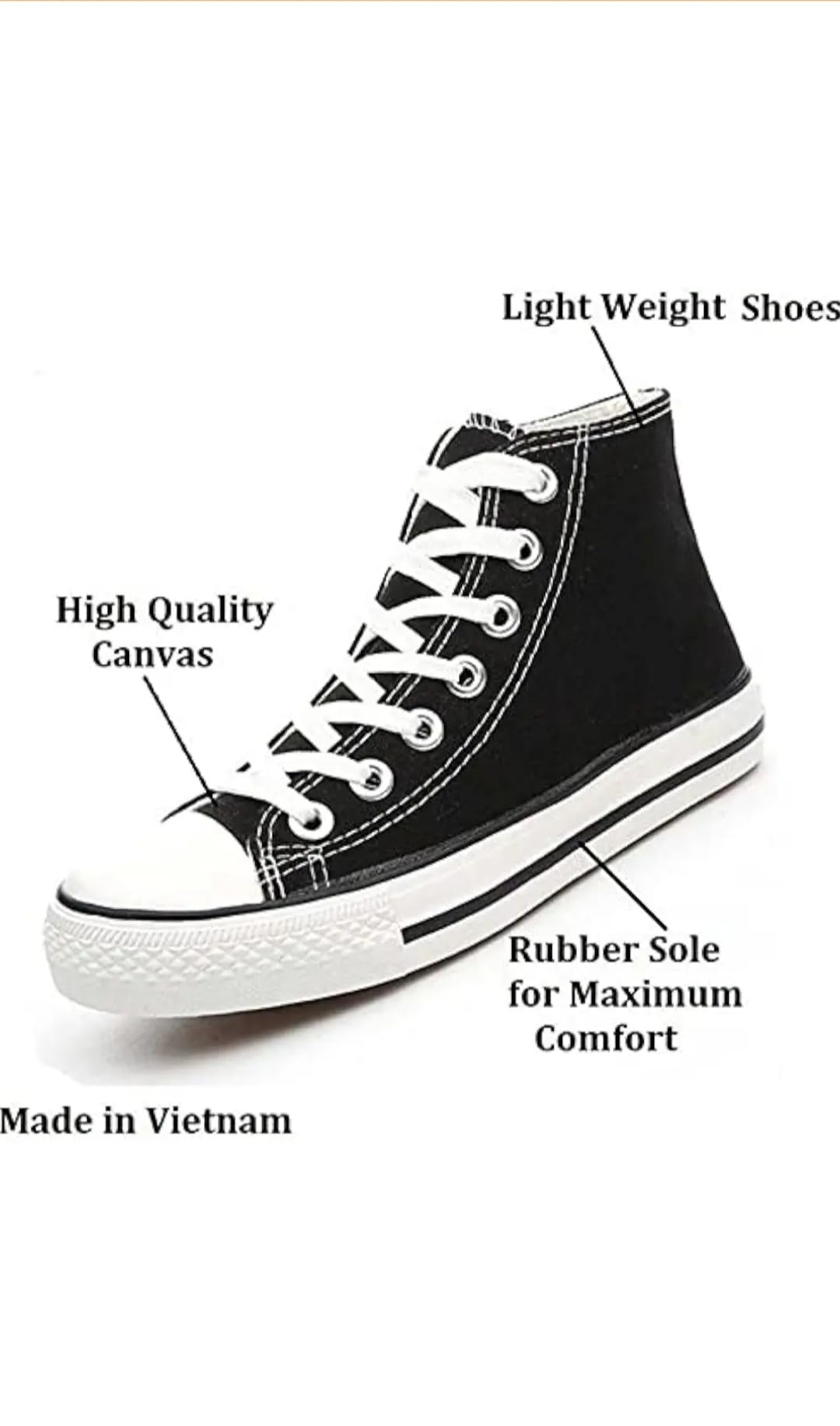 Stylish Lightweight Casual Sneaker Shoes for Men & Boys Black - Image 3