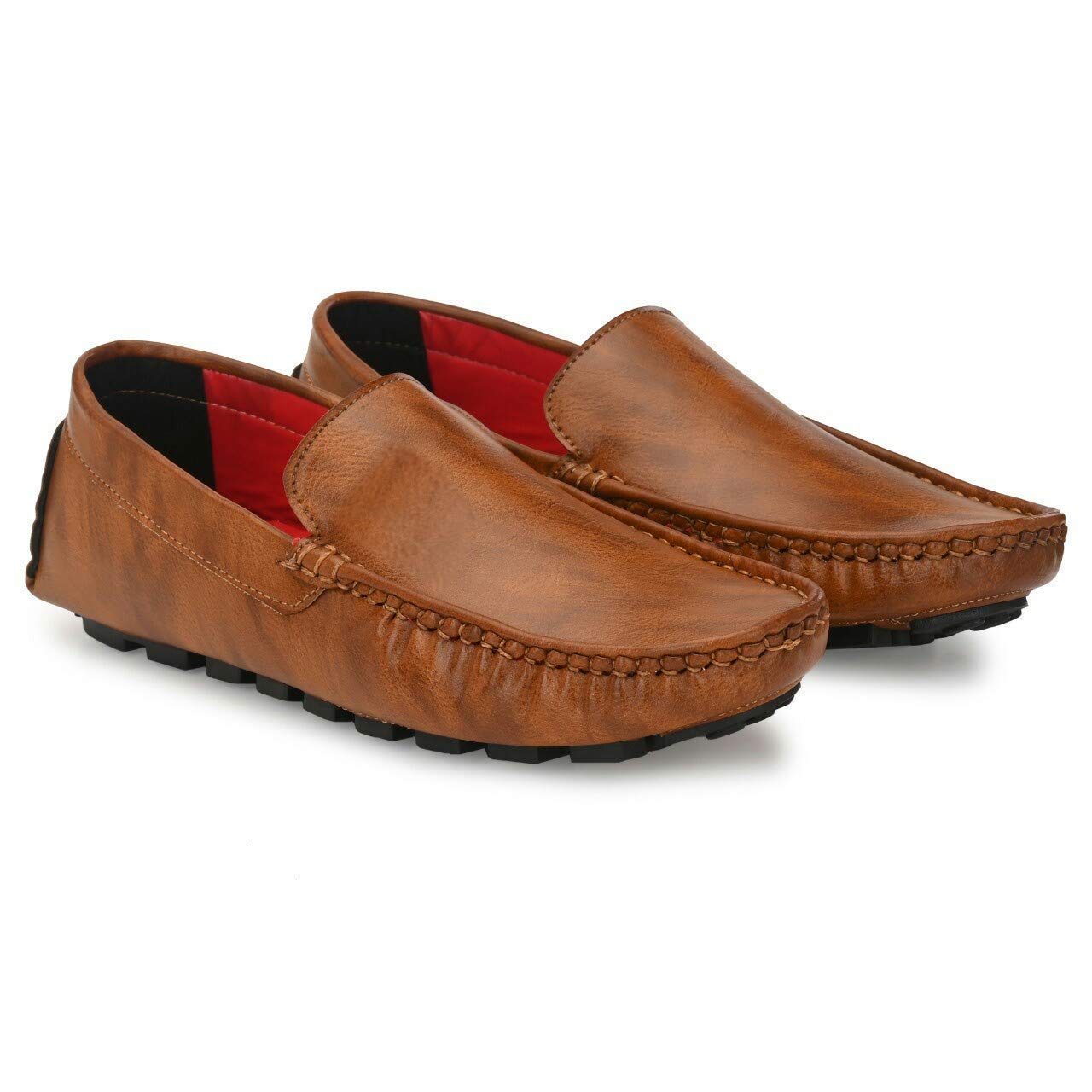 Men's Stylish Driving Loafers Shoes (Tan, Numeric_6)
