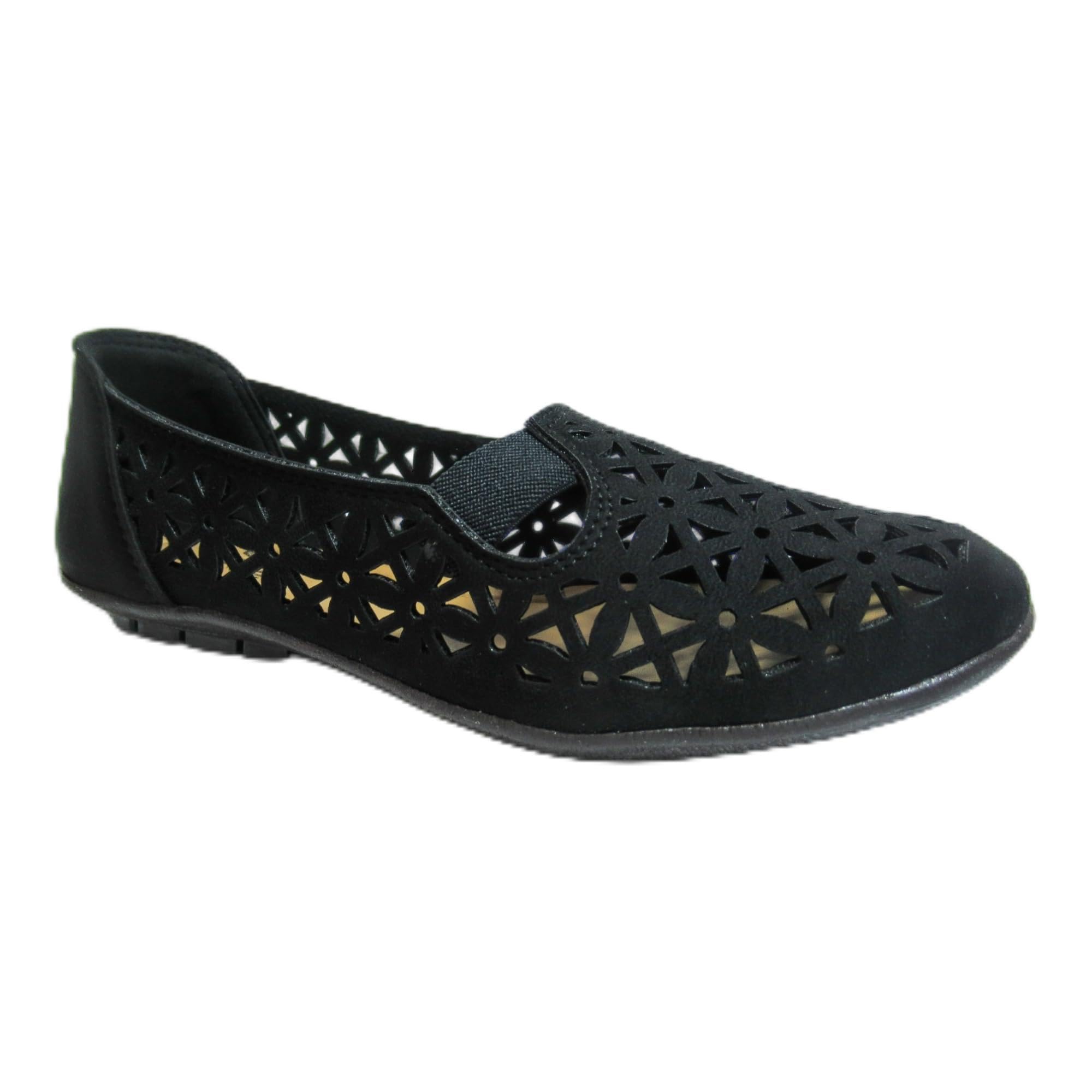 WESTOES Unique Stylish Belly for Ladies | Extra Soft Cushion for Pain-Free & Comfort for All-Day (WLB-03) (Black, UK Footwear Size System, Adult, Women, Numeric, Medium, 9)