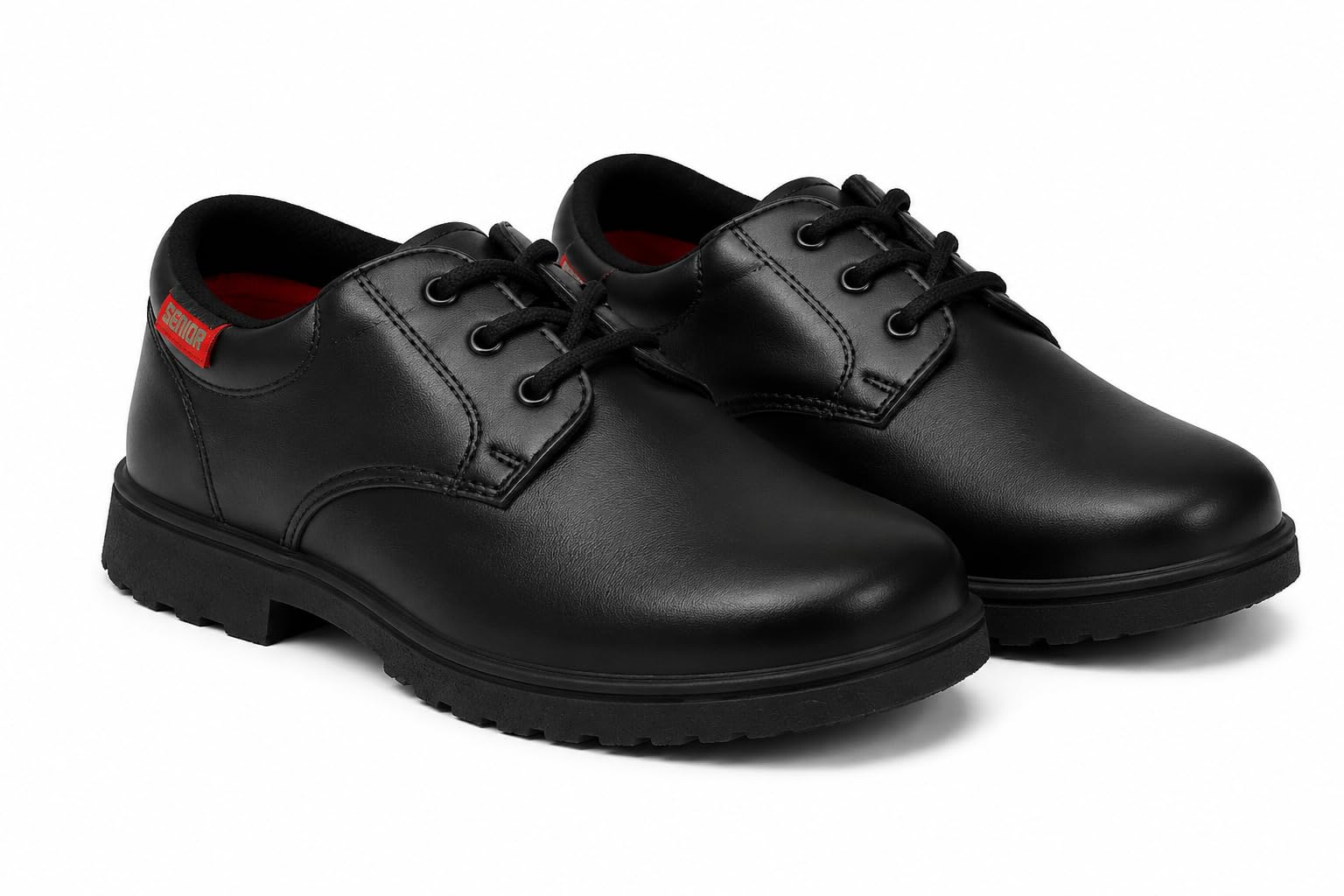 Boys' Premium Black Lace-Up School Shoes