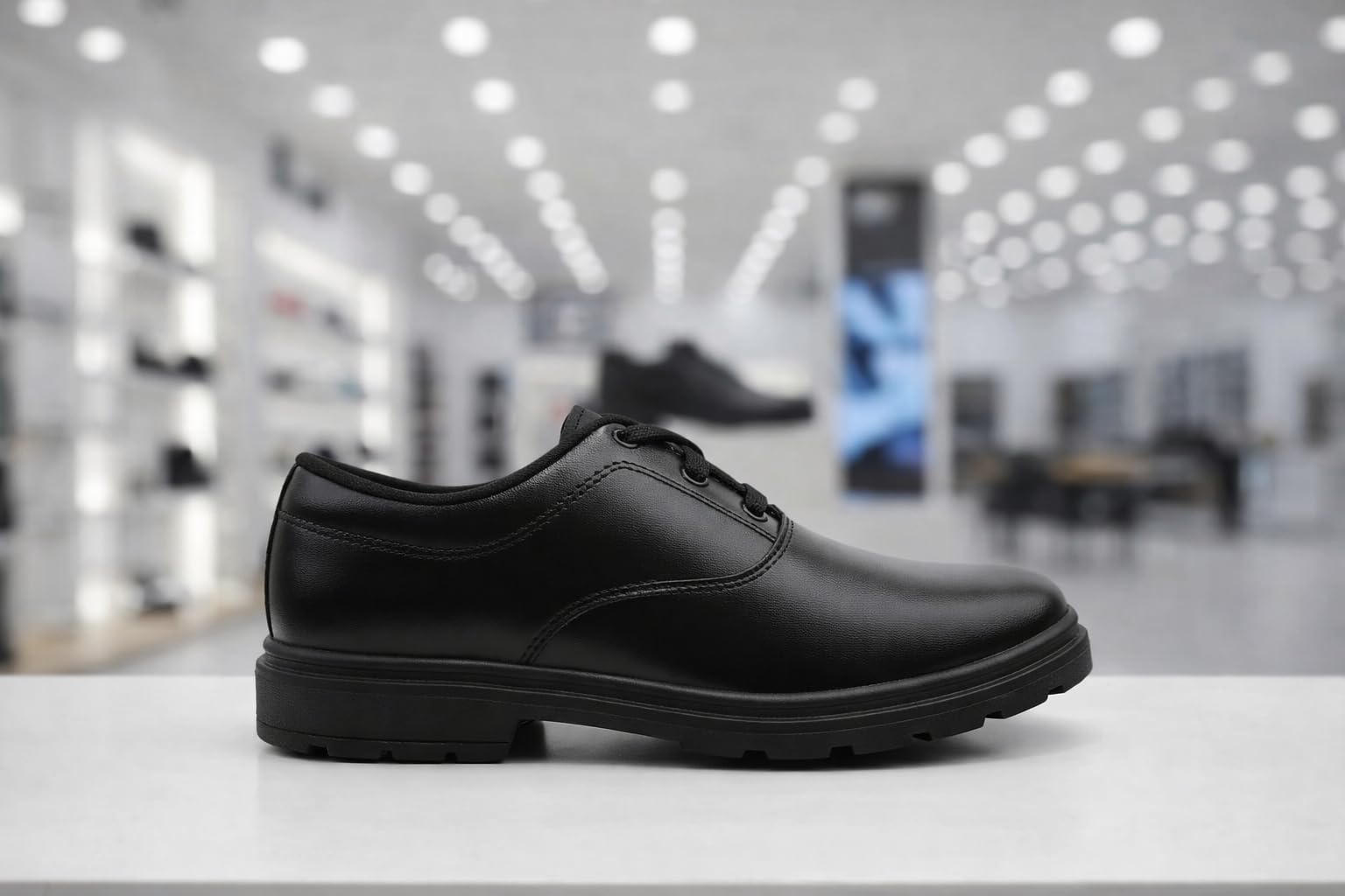 Boys Black School Shoes | Lace-Up Formal Shoes for Students | Comfortable, Lightweight, Anti-Slip Sole Office & School Footwear (Black, UK Footwear Size System, Adult, Men, Numeric, Medium, 9)