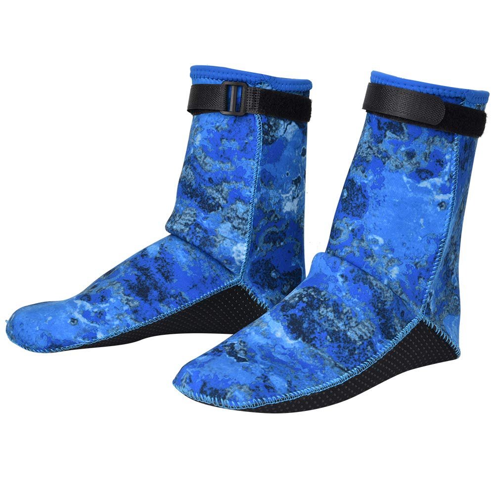 Generic Soft Brown/Blue Sand Socks, Diving Socks, Diving for Men/Women(Blue, XS)