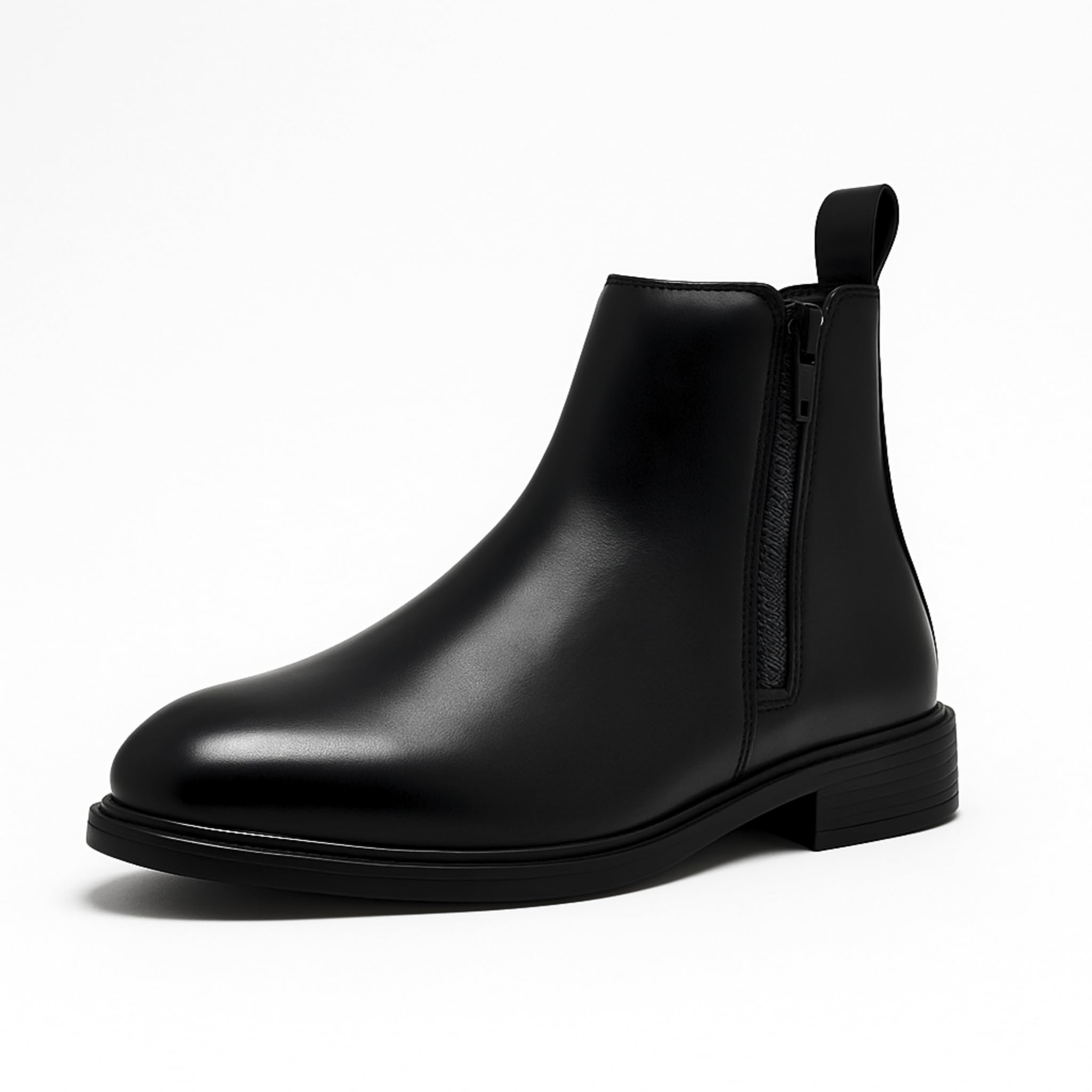 Men's Styles Synthetic Leather Chelsea Boots, Classic Zip-Up Ankle Shoes, Formal & Casual for All-Day Comfort (Black, UK Footwear Size System, Adult, Men, Numeric, Medium, 8) - Image 9