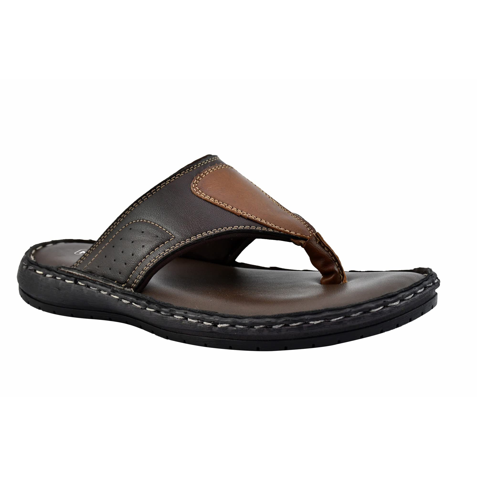 MKS Shoes Men's Slipper/flipflop (Brown, numeric_12)
