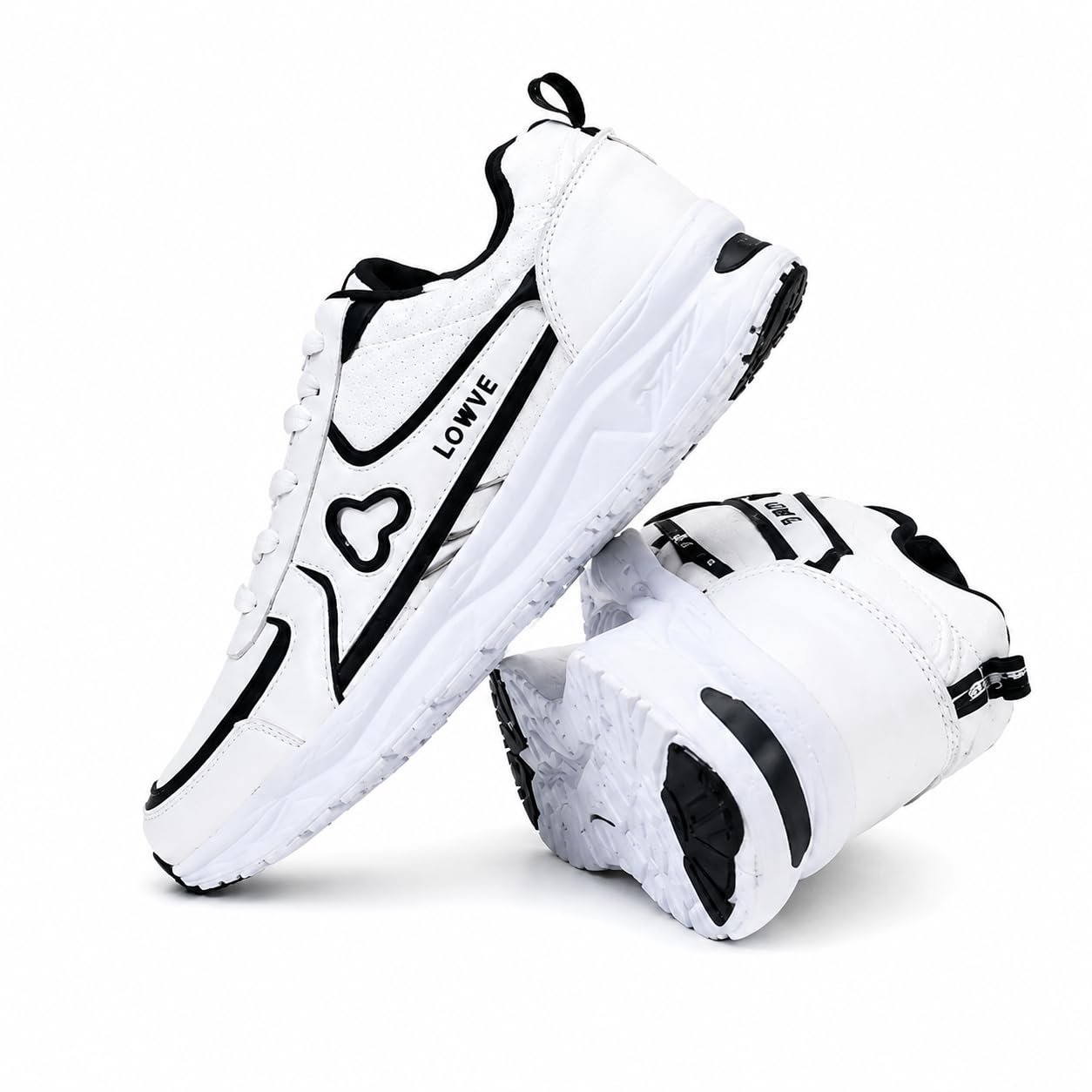 LOWVE Women's Chunky Sneakers Black & White Lace-Up