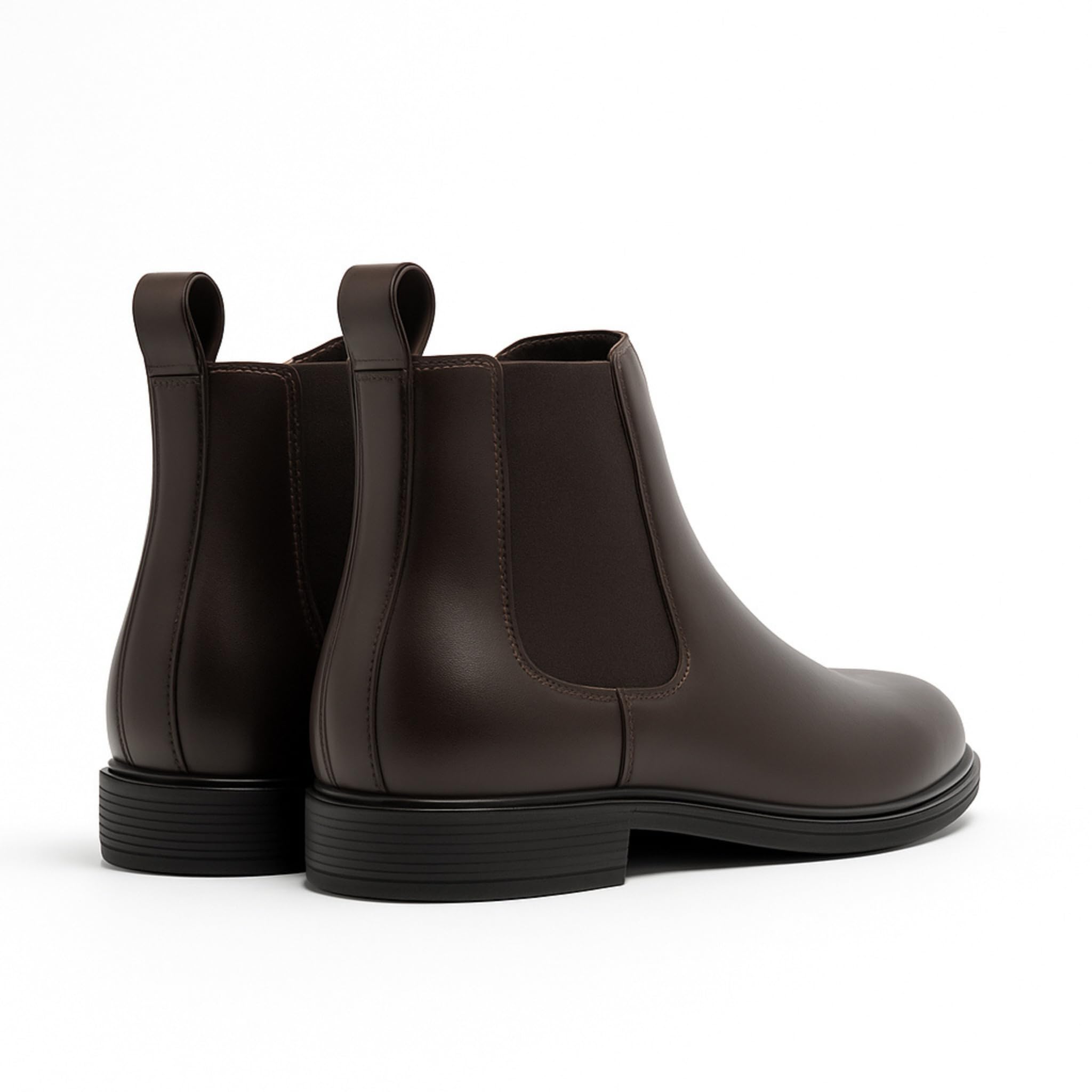 Men's Classic Chelsea Boots, Synthetic Leather, Ankle High, Black, Memory Foam Insole, 2.5 cm Block Heel (Brown, UK Footwear Size System, Adult, Men, Numeric, Medium, 10) - Image 6