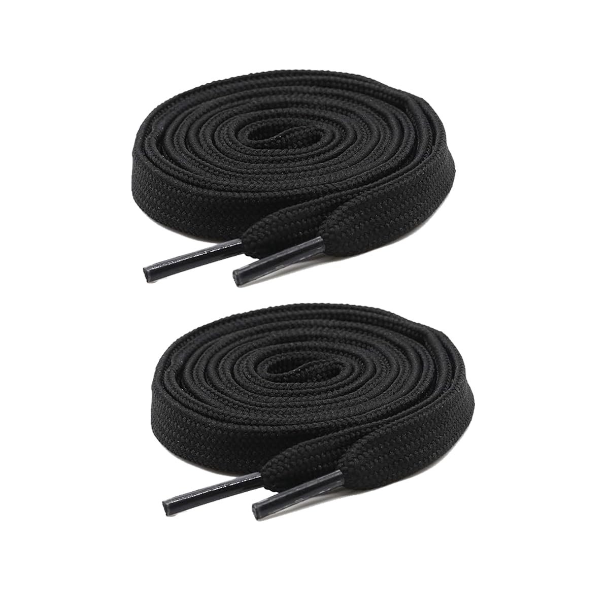 shoe lace Black color Flat hollow Shoe laces pack of 2pair for black canvas sneakers casual shoe Men & women Shoe Care & Accessories 120cm(6-7pair holes)